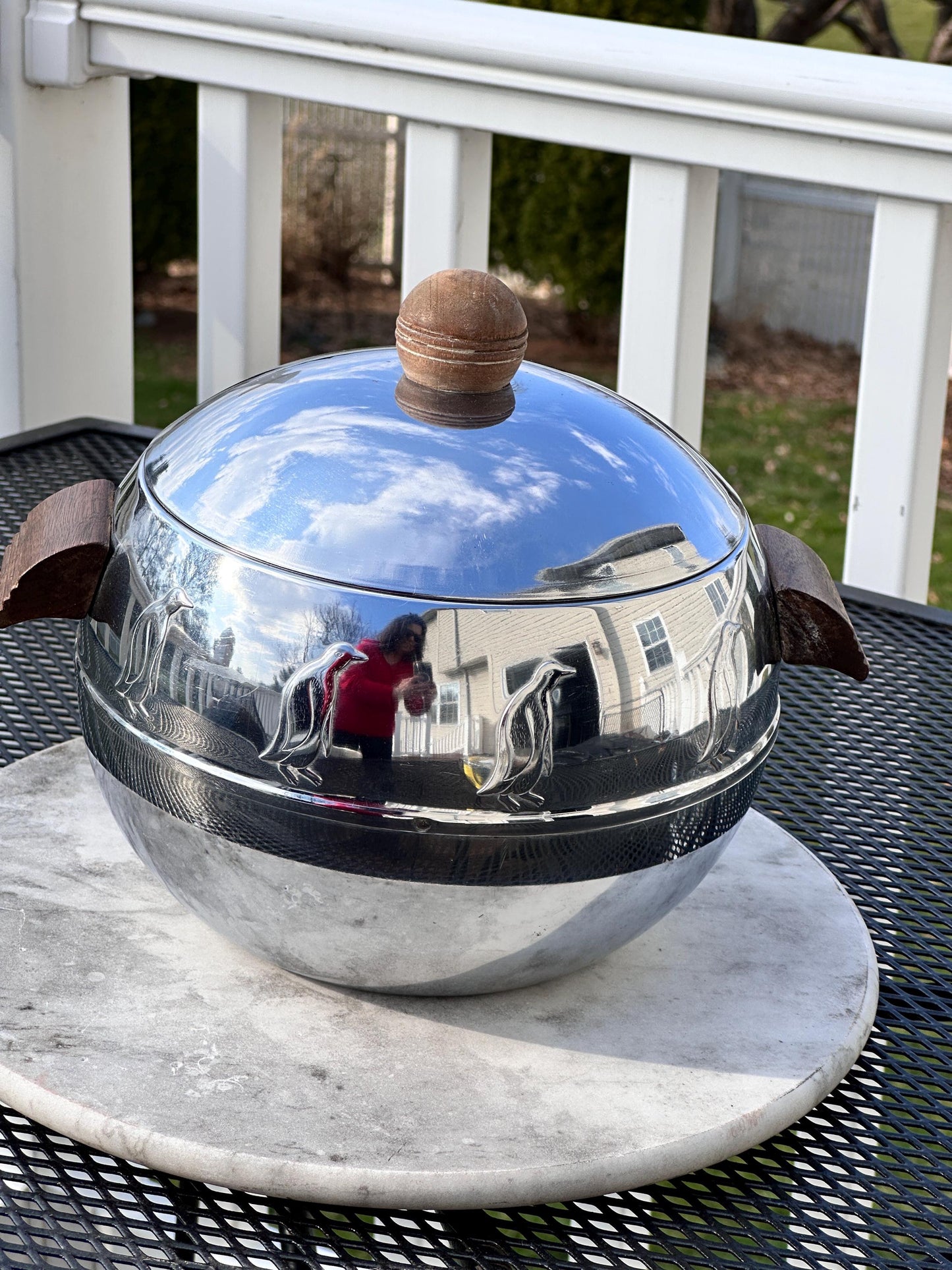 Vintage 1950s West Bend Penguin Ice Bucket, Mid Century Barware, MCM