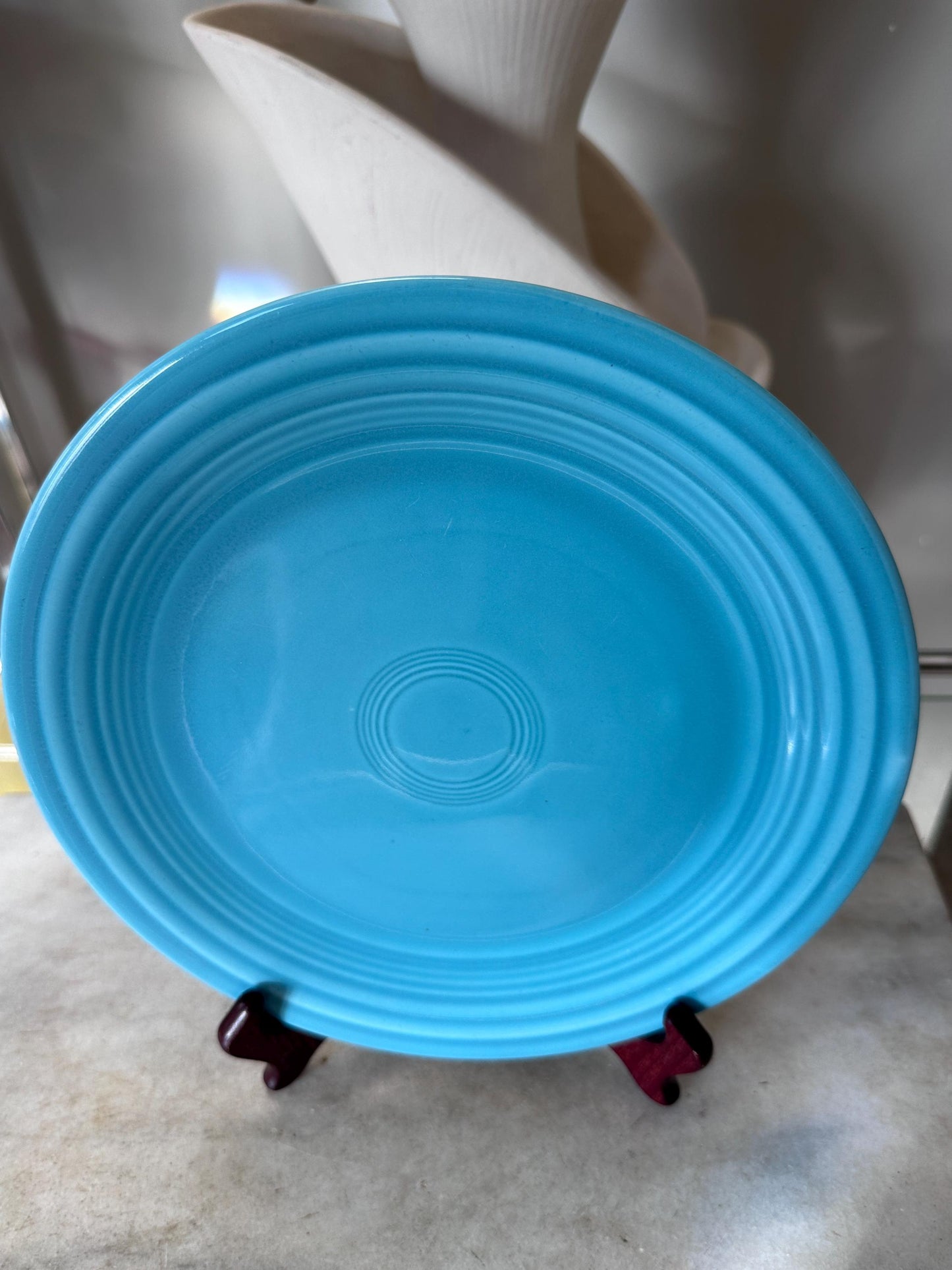 Vintage Fiesta Luncheon Plates Set of 2 | Orange & Turquoise Fiestaware | 9.5” Plates | Genuine Vintage Fiesta | 1936–1969 Backstamp