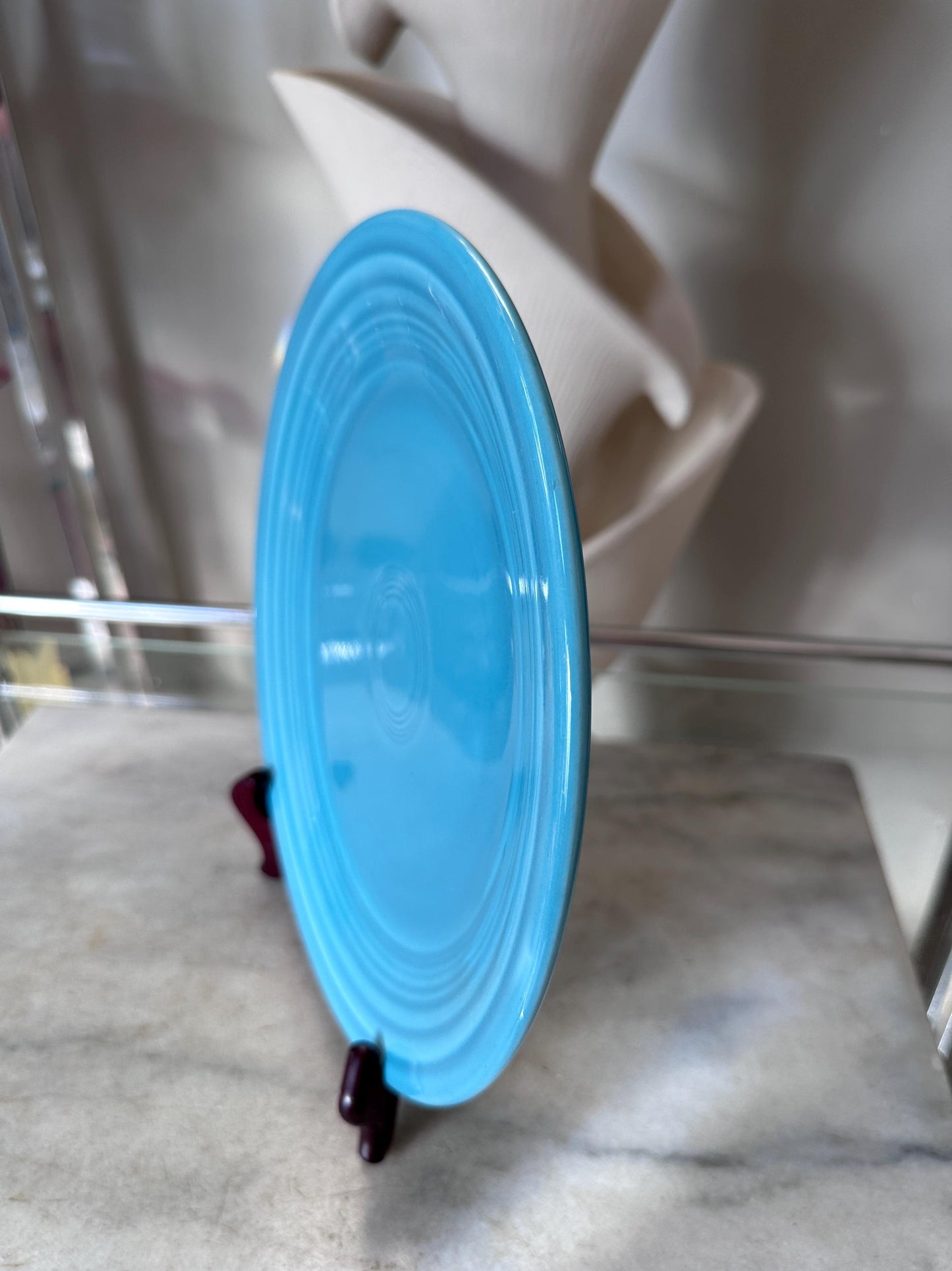 Vintage Fiesta Luncheon Plates Set of 2 | Orange & Turquoise Fiestaware | 9.5” Plates | Genuine Vintage Fiesta | 1936–1969 Backstamp