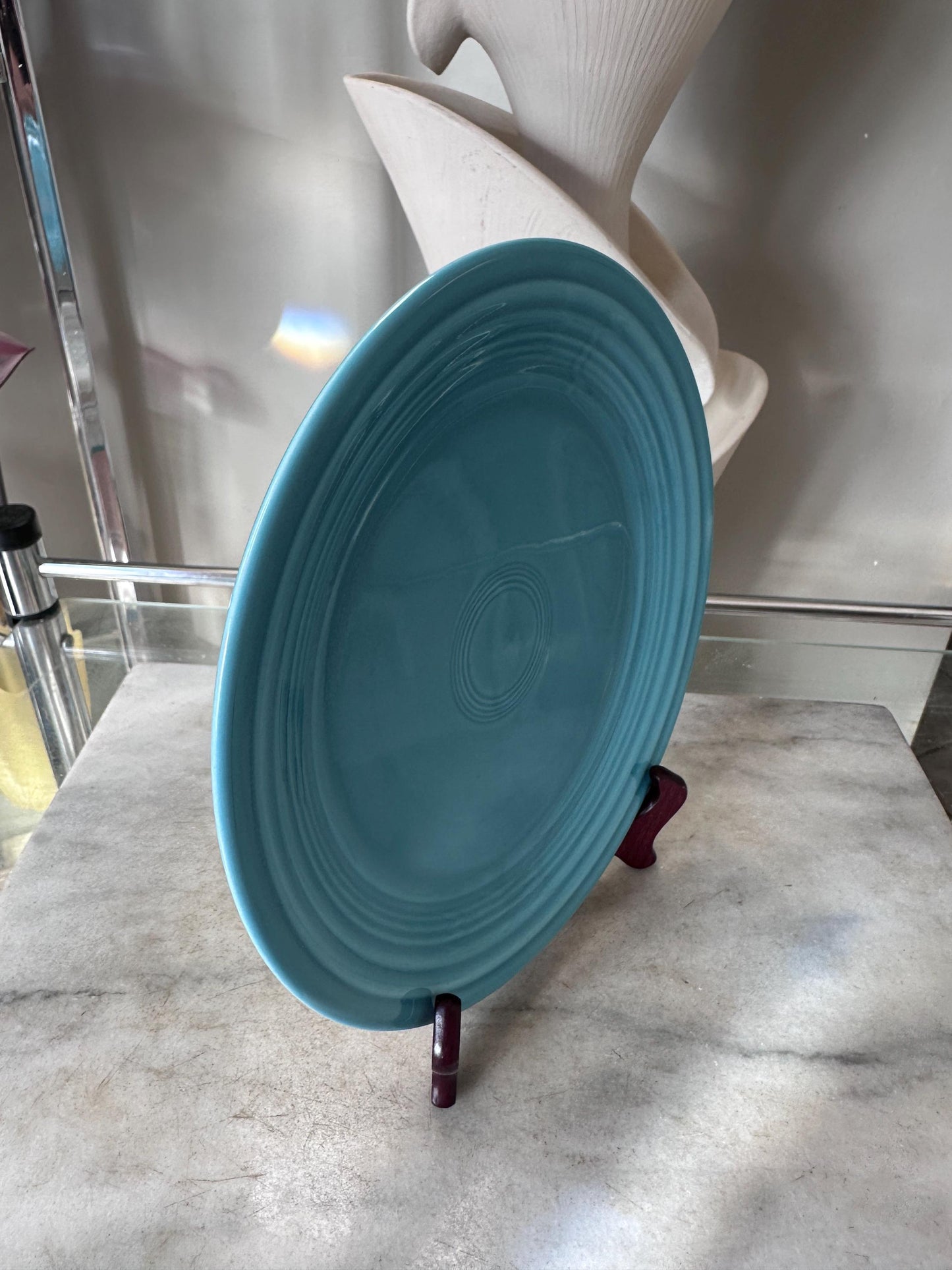 Vintage Fiesta Luncheon Plates Set of 2 | Orange & Turquoise Fiestaware | 9.5” Plates | Genuine Vintage Fiesta | 1936–1969 Backstamp