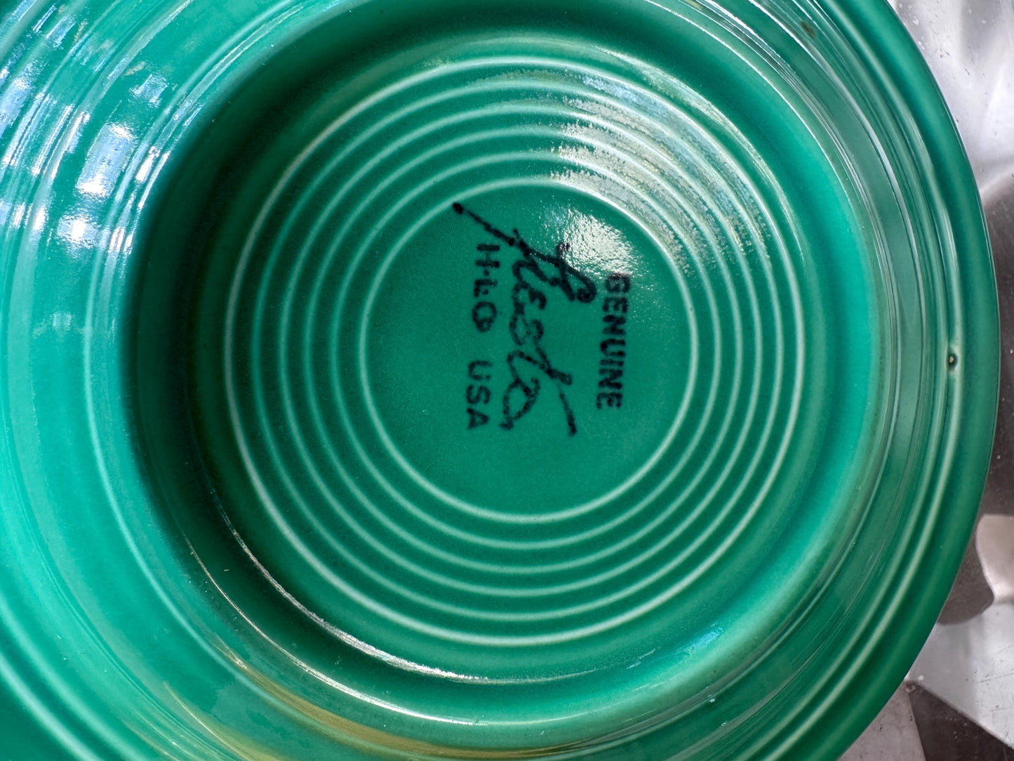 Vintage Fiesta Round Rimmed Soup Deep Plates – Yellow and Green  (Set of 2) | Genuine Vintage Fiestaware | 1936–1969 Backstamp