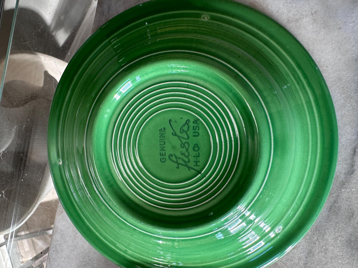 Vintage Fiesta Round Rimmed Soup Deep Plates – Green & Turquoise Blue (Set of 2) | Genuine Vintage Fiestaware | 1936–1969 Backstamp
