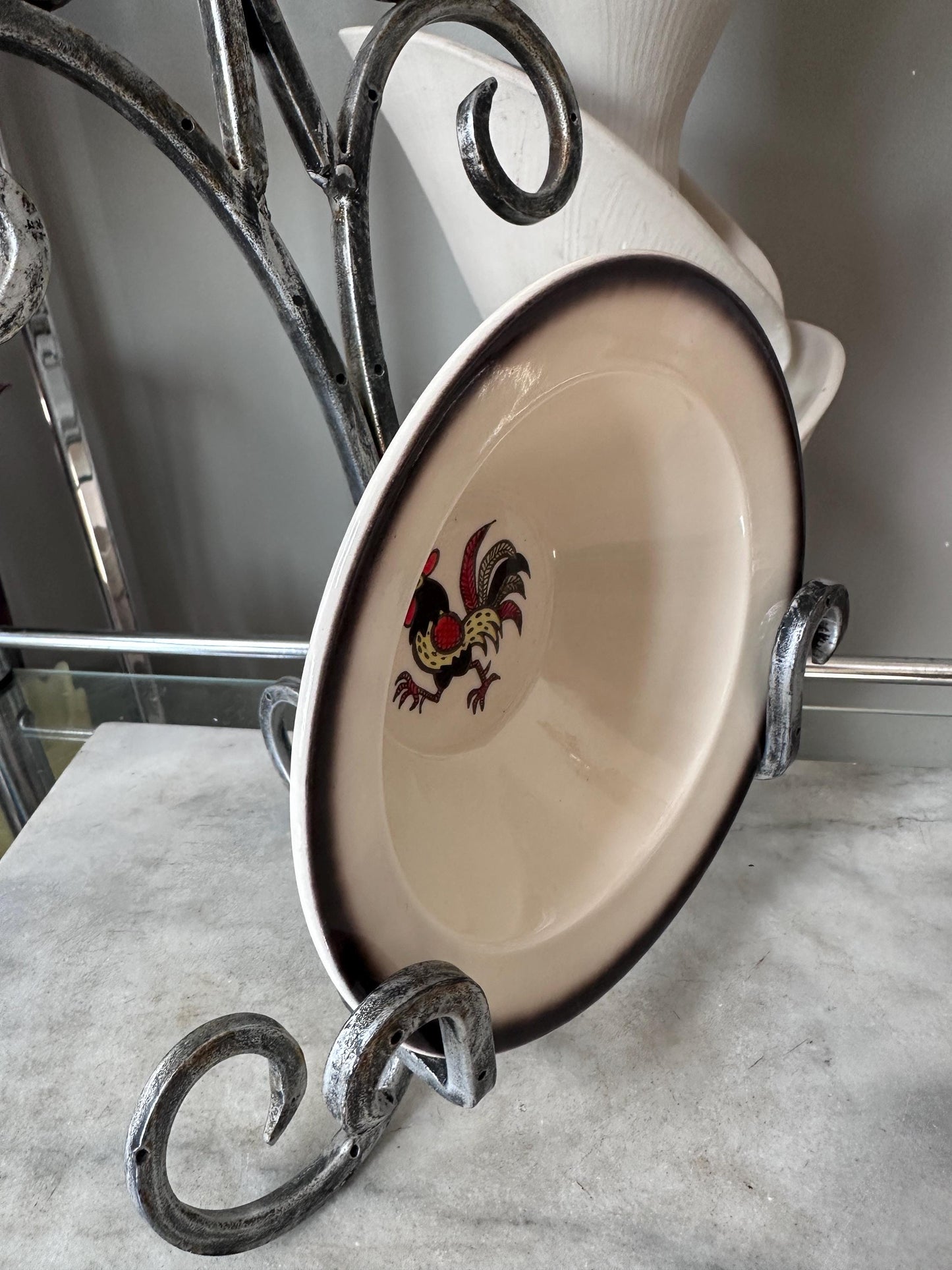 Set of 2 Vintage Metlox Red Rooster Cereal Bowls – Farmhouse Kitchen MCM USA, 7.25”