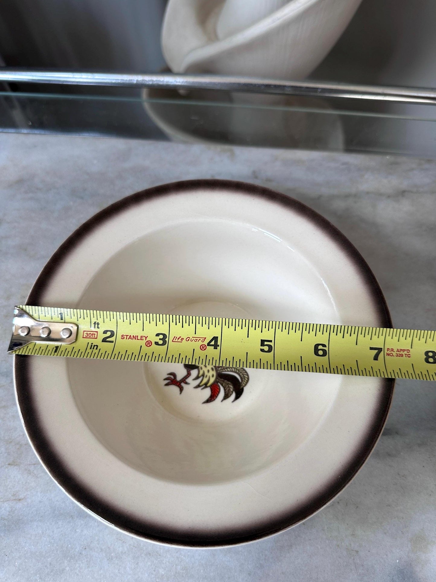 Set of 2 Vintage Metlox Red Rooster Cereal Bowls – Farmhouse Kitchen MCM USA, 7.25”