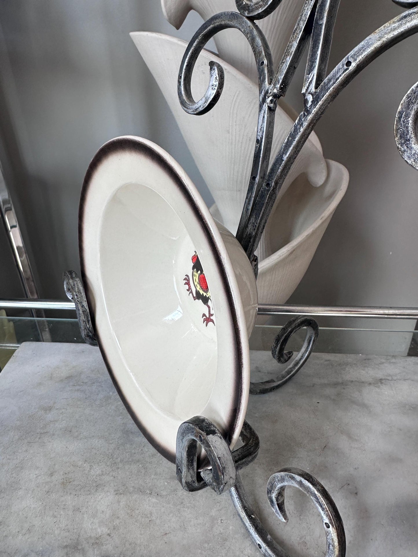 Set of 2 Vintage Metlox Red Rooster Cereal Bowls – Farmhouse Kitchen MCM USA, 7.25”