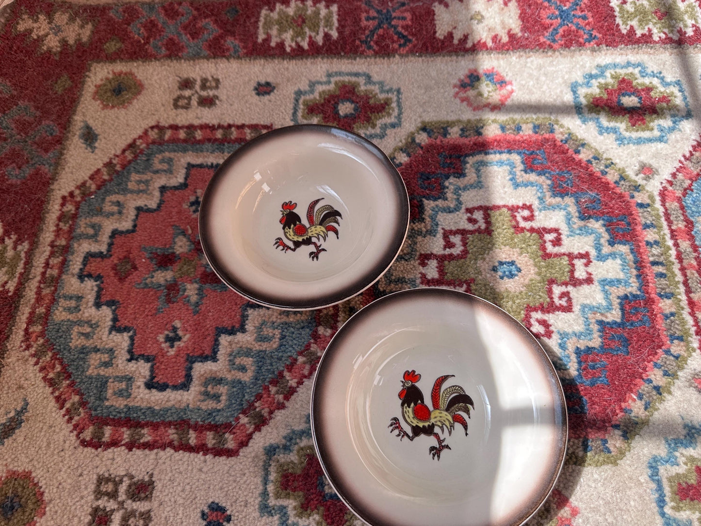 Set of 2 Vintage Metlox Red Rooster Dessert Bowls – Farmhouse Kitchen MCM USA, 6”