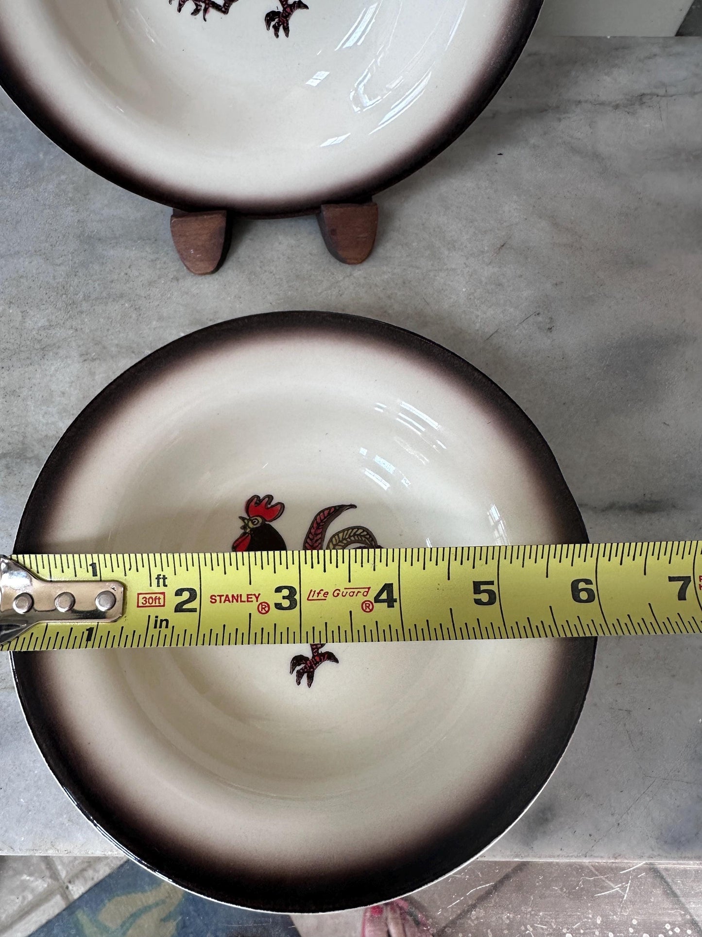 Set of 2 Vintage Metlox Red Rooster Dessert Bowls – Farmhouse Kitchen MCM USA, 6”