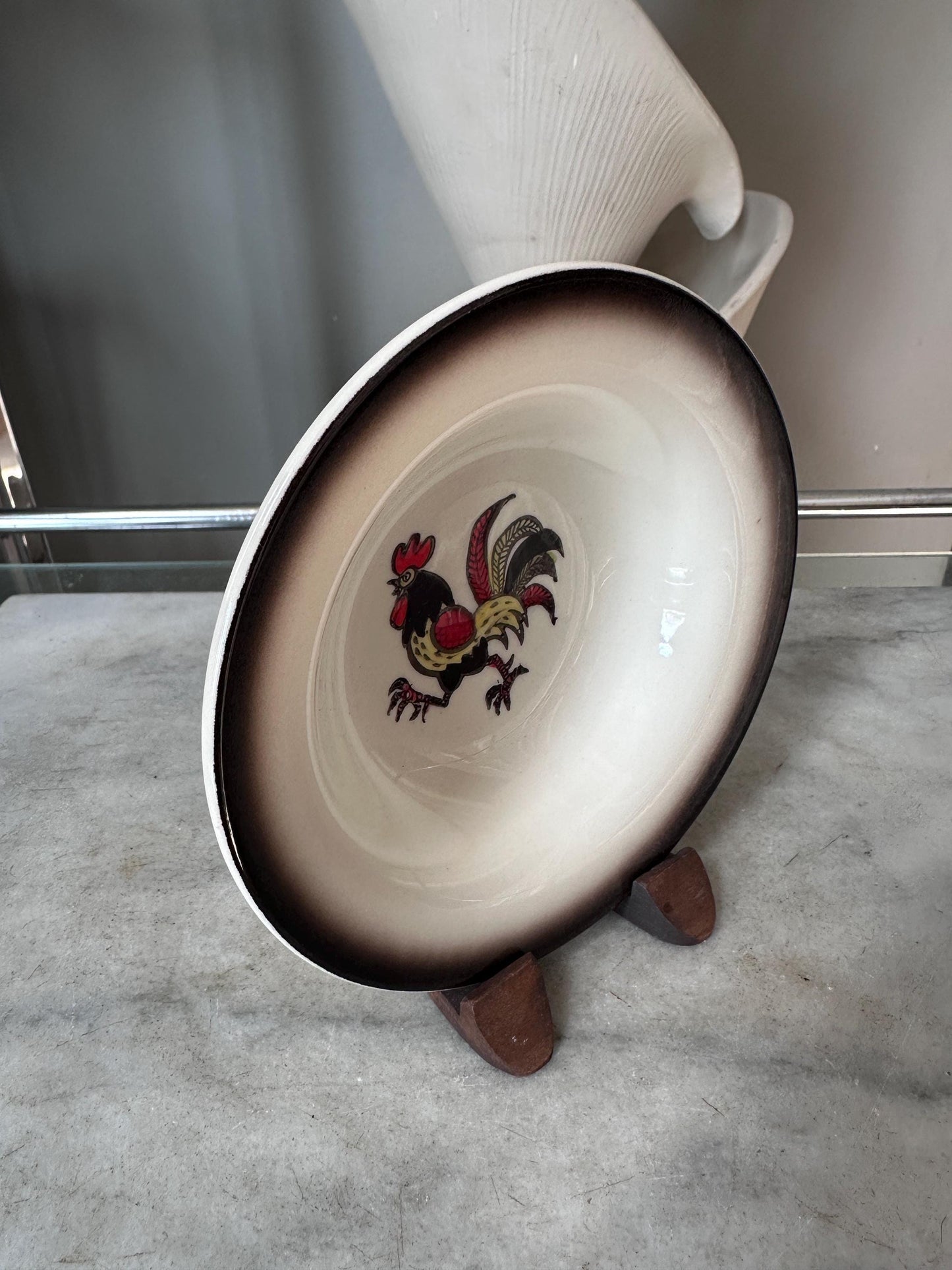 Set of 2 Vintage Metlox Red Rooster Dessert Bowls – Farmhouse Kitchen MCM USA, 6”