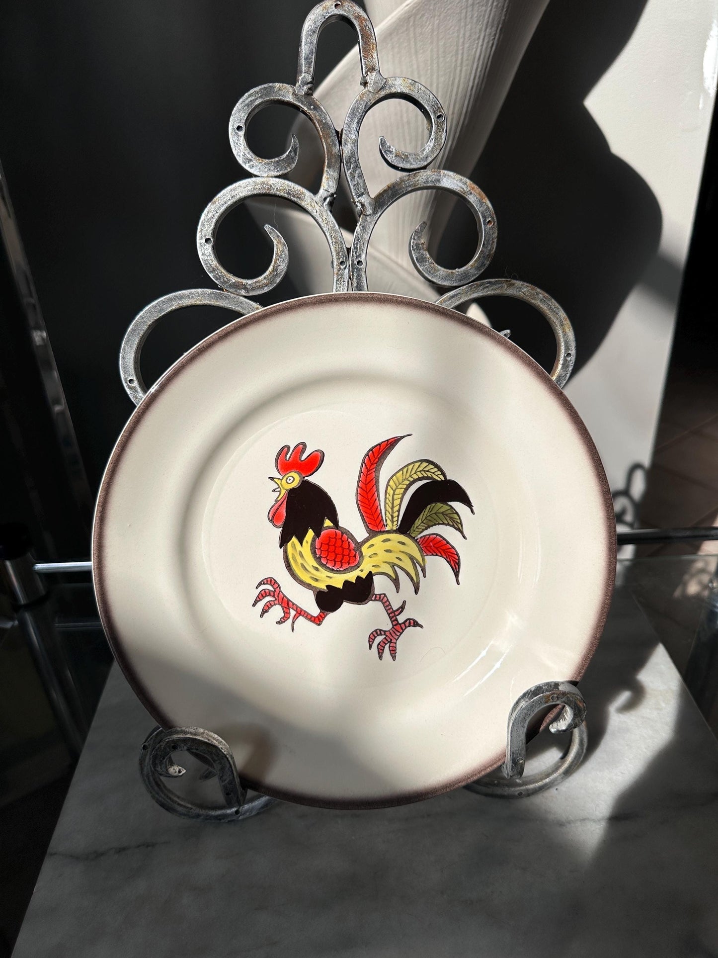 Set of 2 Vintage Metlox Red Rooster Dinner Plates – Farmhouse Kitchen MCM USA, 10”