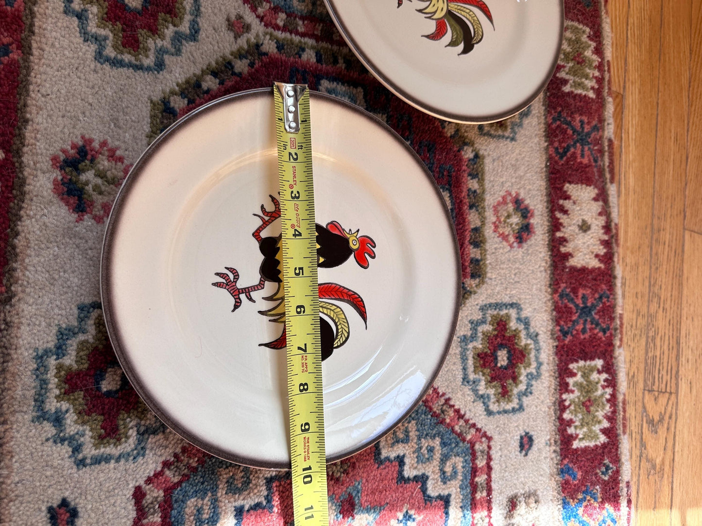 Set of 2 Vintage Metlox Red Rooster Dinner Plates – Farmhouse Kitchen MCM USA, 10”