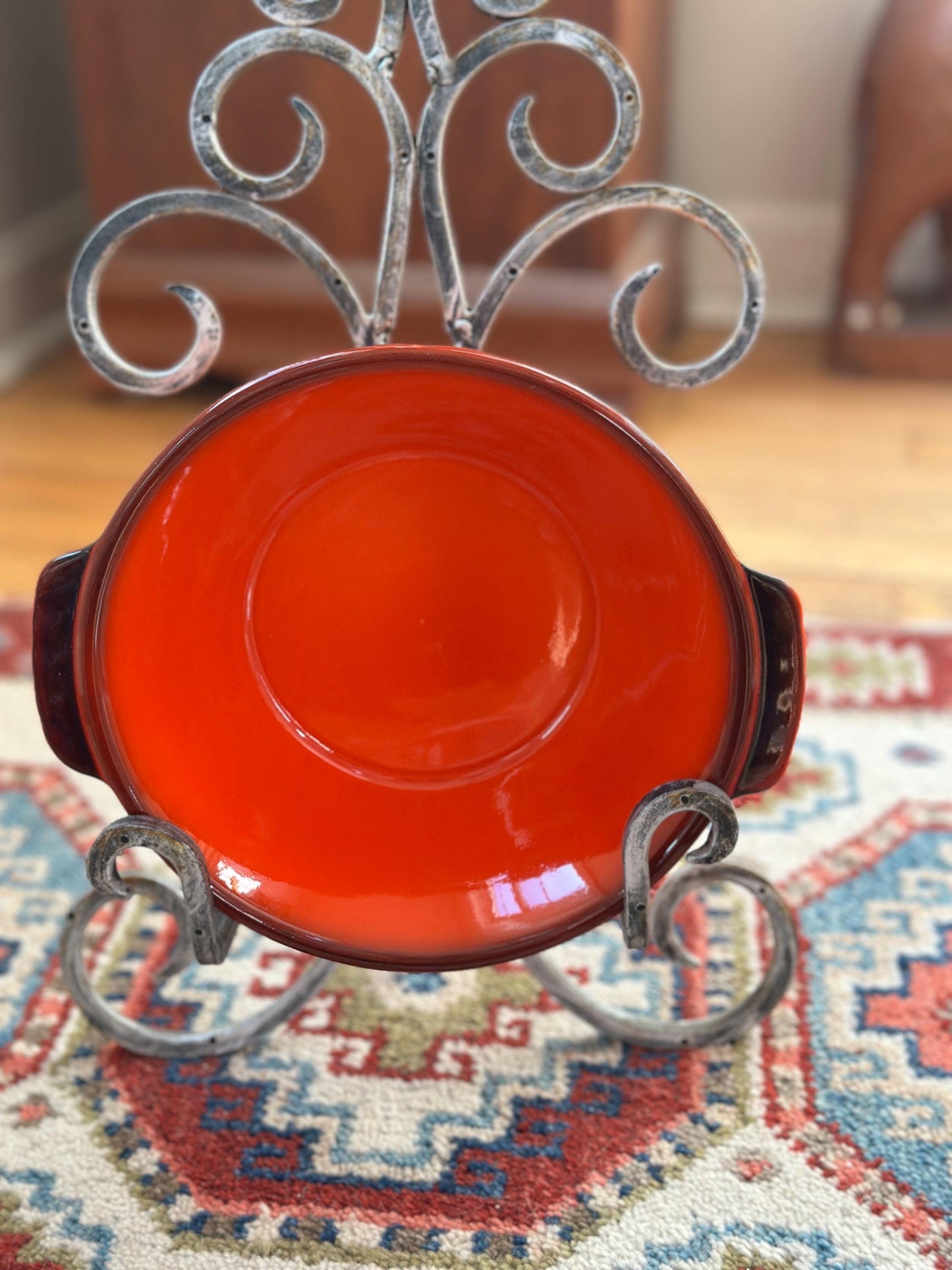 Vintage Metlox Poppytrail Red Rooster Round Vegetable Bowl | Vernon Ware California Pottery | Mid Century Farmhouse Serving Bowl