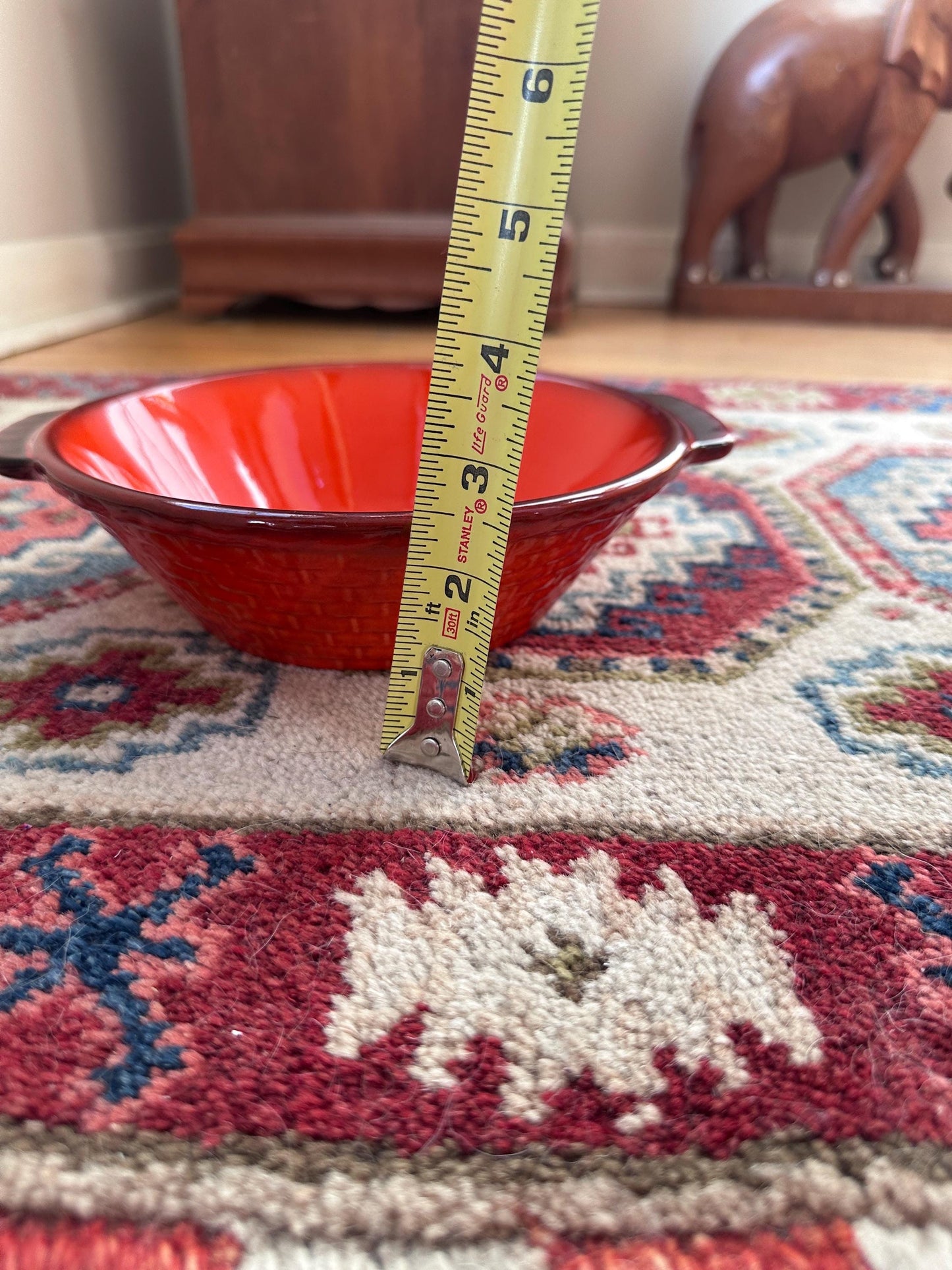 Vintage Metlox Poppytrail Red Rooster Round Vegetable Bowl | Vernon Ware California Pottery | Mid Century Farmhouse Serving Bowl