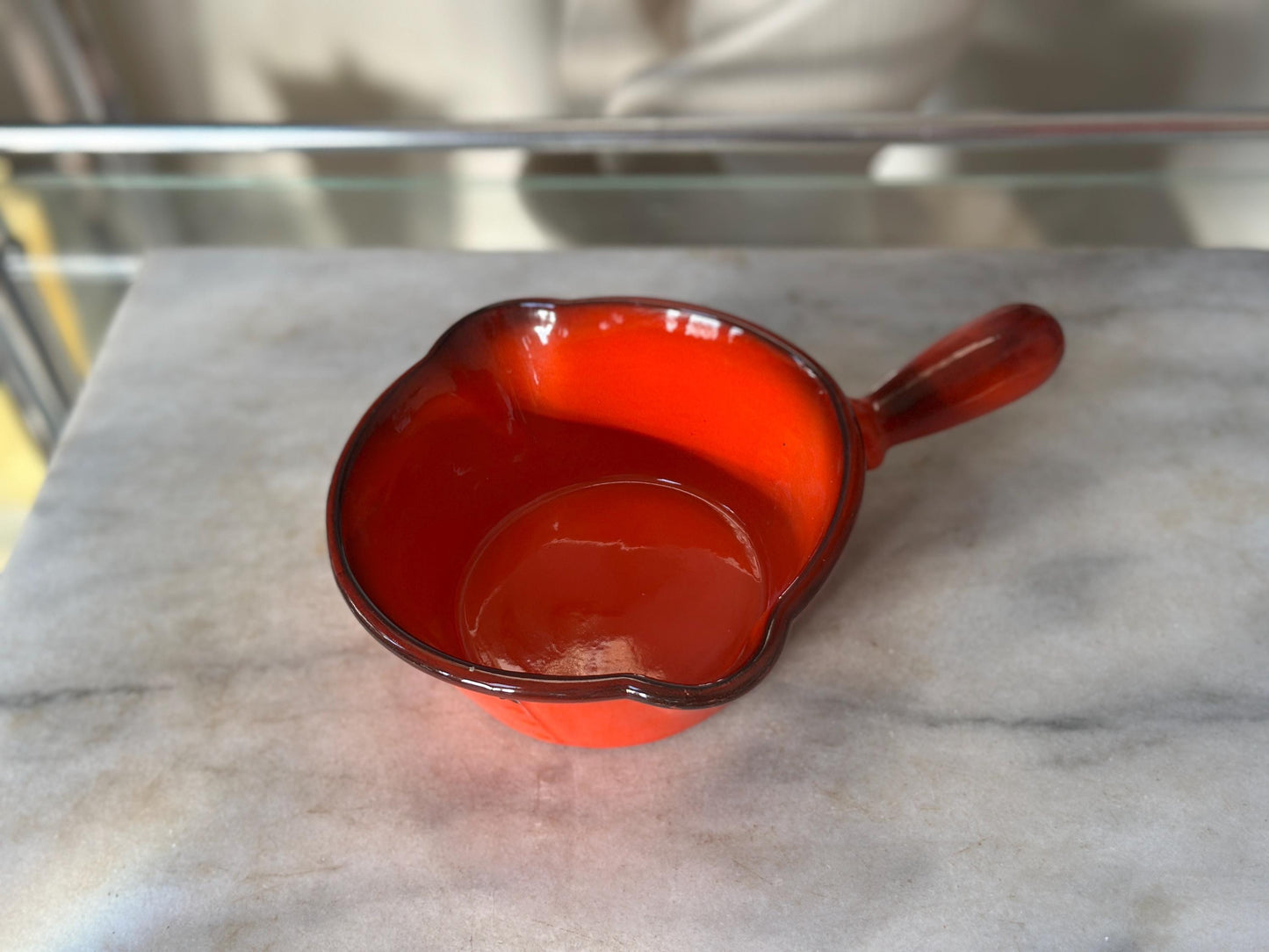 Vintage Metlox Poppytrail Vernon Ware Red Rooster Gravy Boat | California Pottery Sauce Server | Mid Century Modern Farmhouse 1960s
