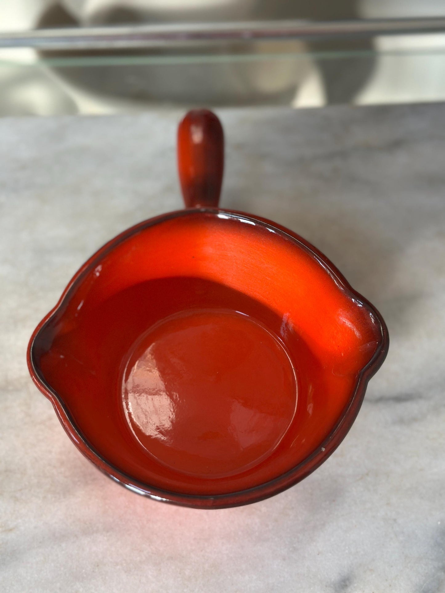Vintage Metlox Poppytrail Vernon Ware Red Rooster Gravy Boat | California Pottery Sauce Server | Mid Century Modern Farmhouse 1960s