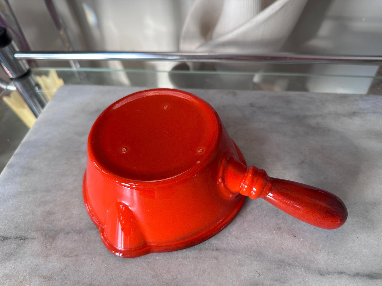 Vintage Metlox Poppytrail Vernon Ware Red Rooster Gravy Boat | California Pottery Sauce Server | Mid Century Modern Farmhouse 1960s