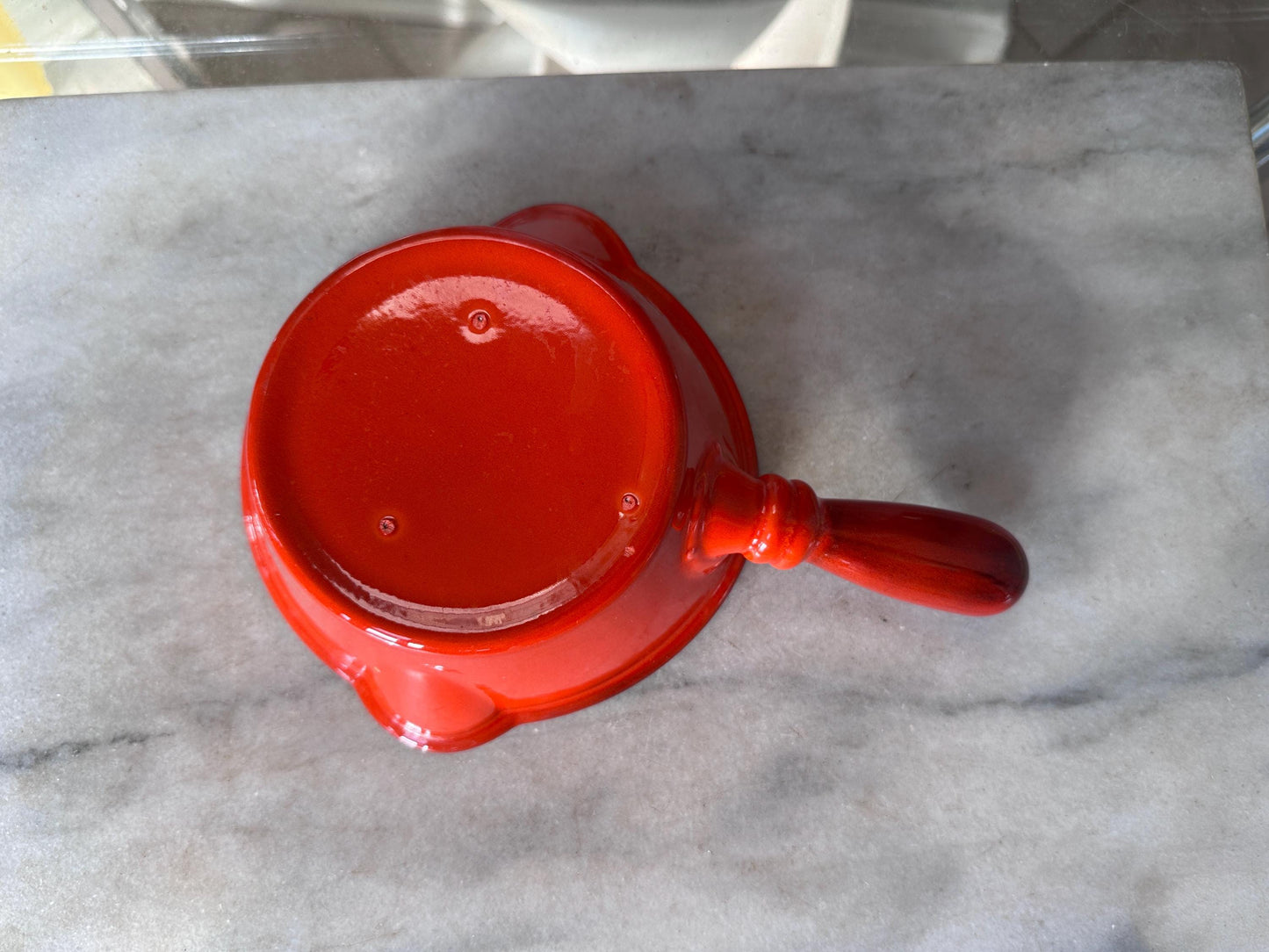 Vintage Metlox Poppytrail Vernon Ware Red Rooster Gravy Boat | California Pottery Sauce Server | Mid Century Modern Farmhouse 1960s