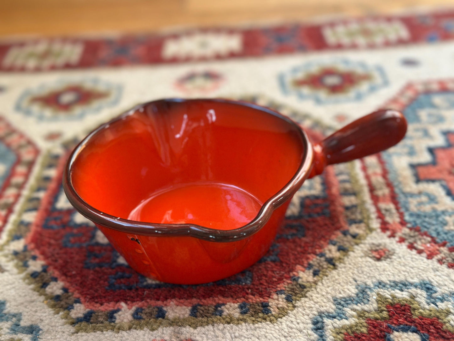 Vintage Metlox Poppytrail Vernon Ware Red Rooster Gravy Boat | California Pottery Sauce Server | Mid Century Modern Farmhouse 1960s