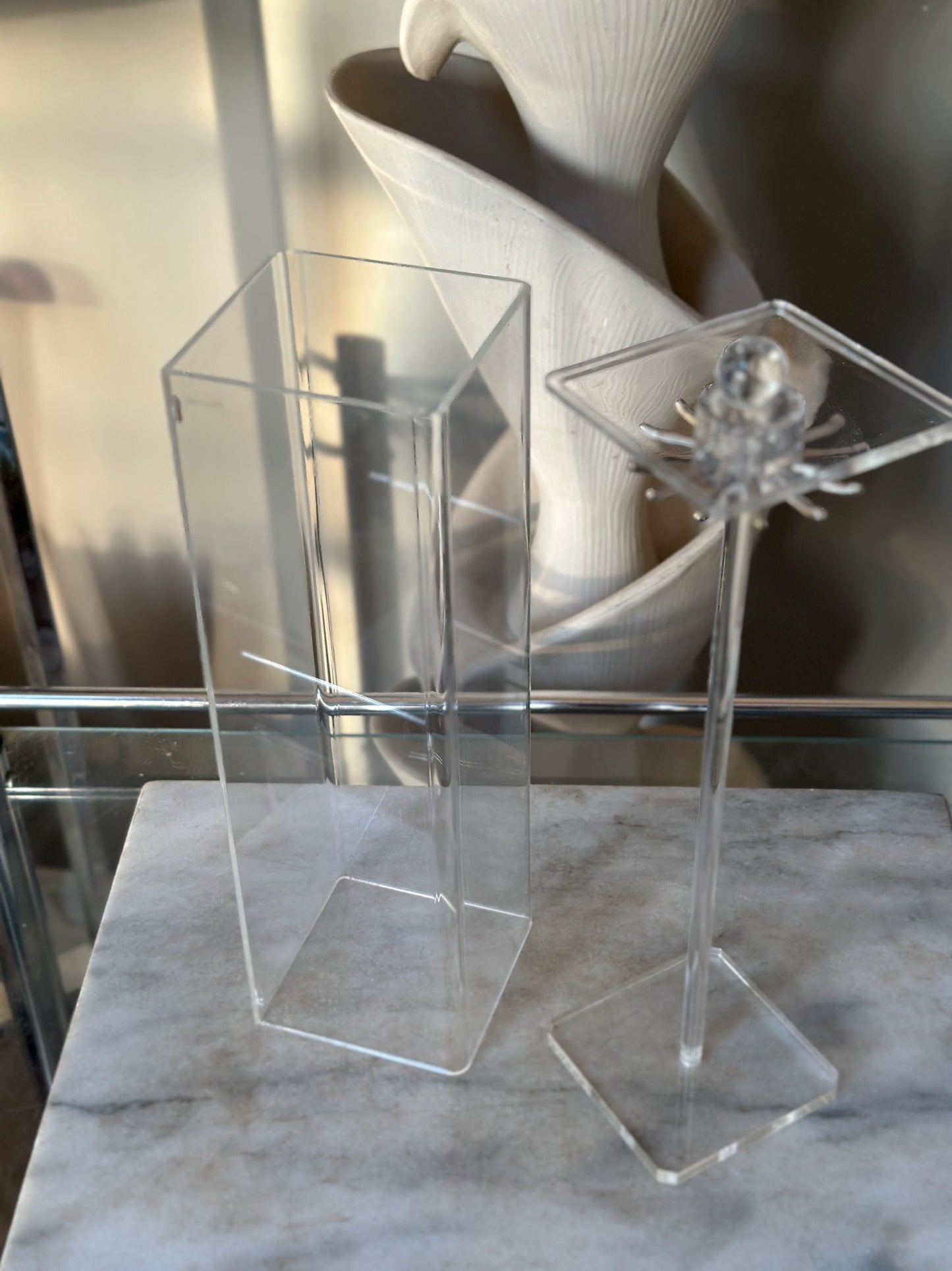 Vintage Chadwick Acrylic Necklace Holder with Original Box | Clear Jewelry Display Case Vanity Organizer | Made in Taiwan | 13 x 4