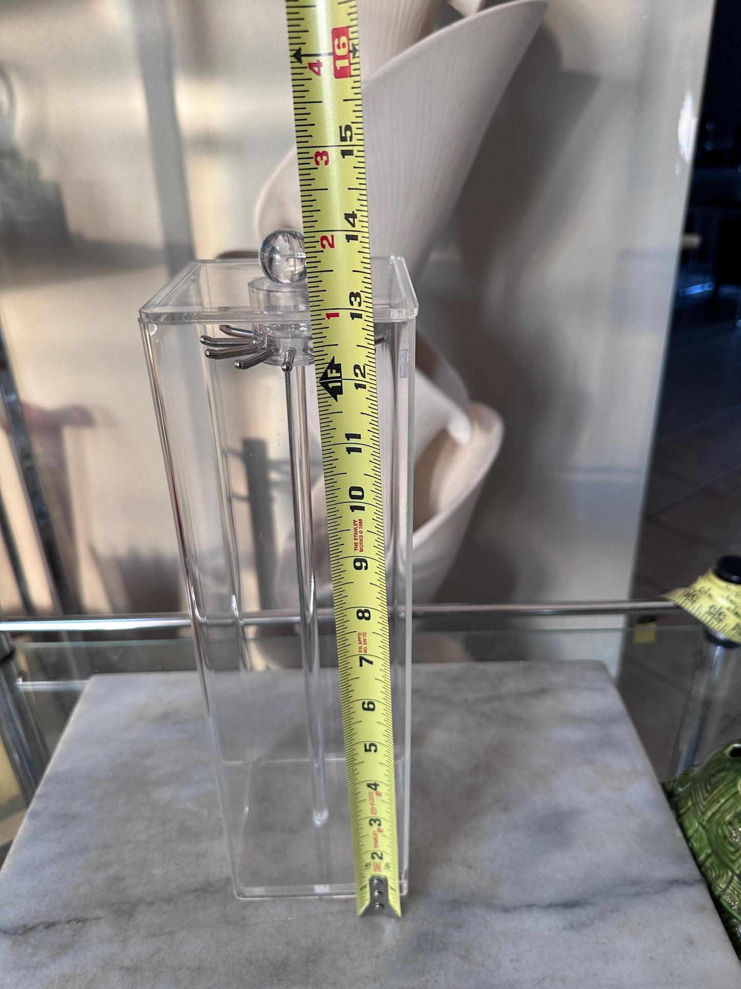 Vintage Chadwick Acrylic Necklace Holder with Original Box | Clear Jewelry Display Case Vanity Organizer | Made in Taiwan | 13 x 4