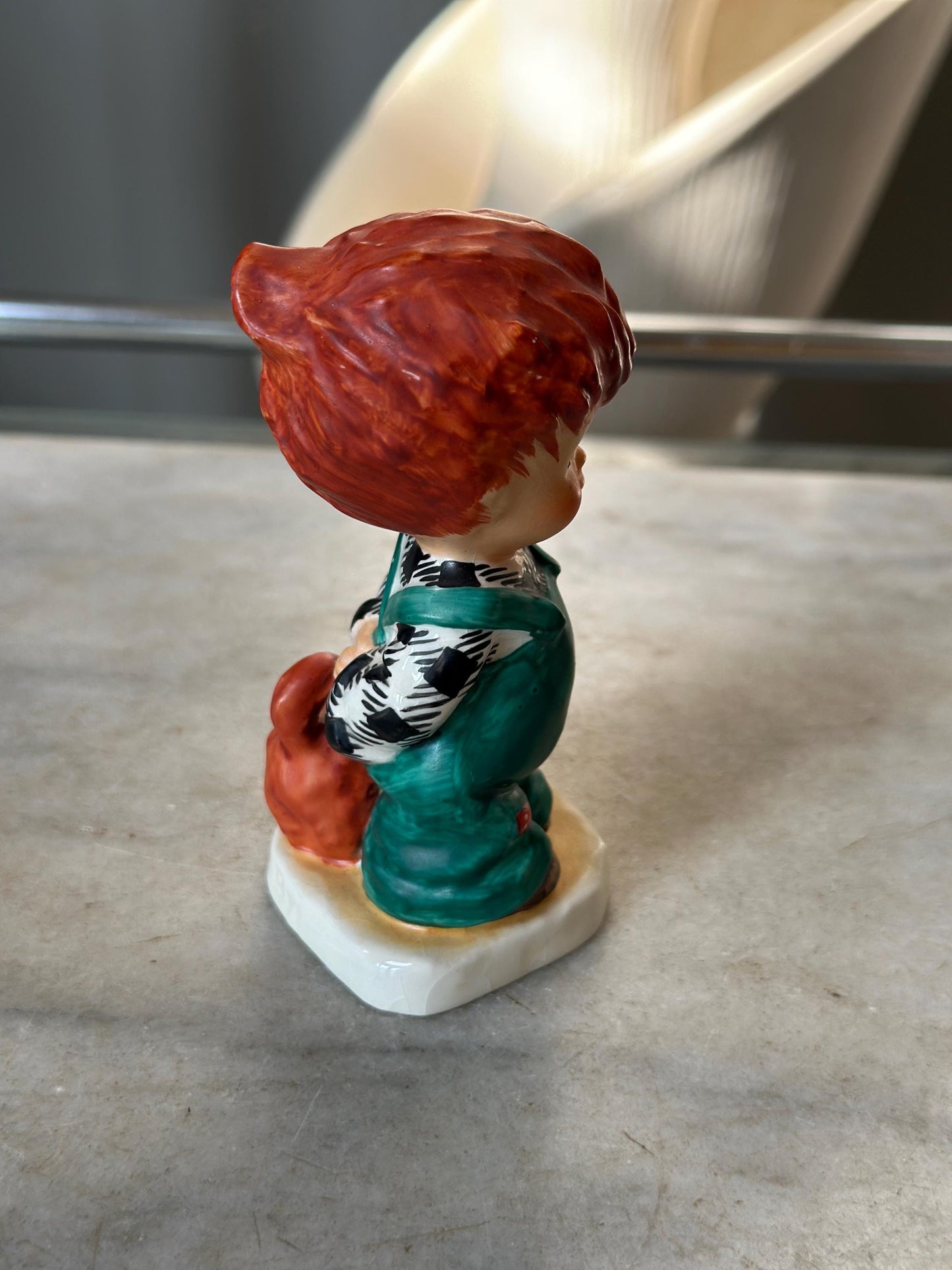 Vintage Goebel Porcelain Red Headed Boy & His Red Dog | “The Roving Eye” Collectible | W. Germany 1957 | Goebel Redheads Series