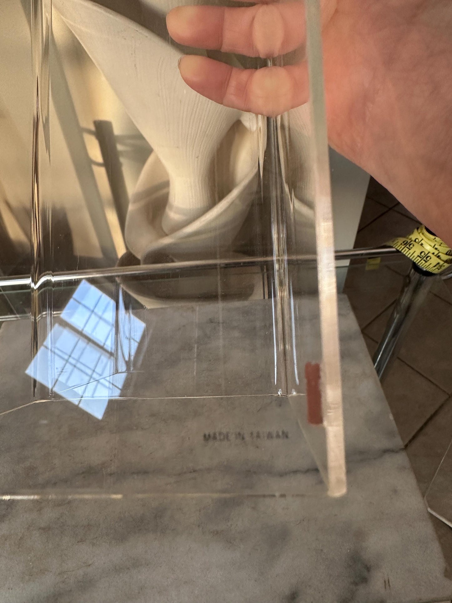 Vintage Chadwick Acrylic Necklace Holder with Original Box | Clear Jewelry Display Case Vanity Organizer | Made in Taiwan | 13 x 4
