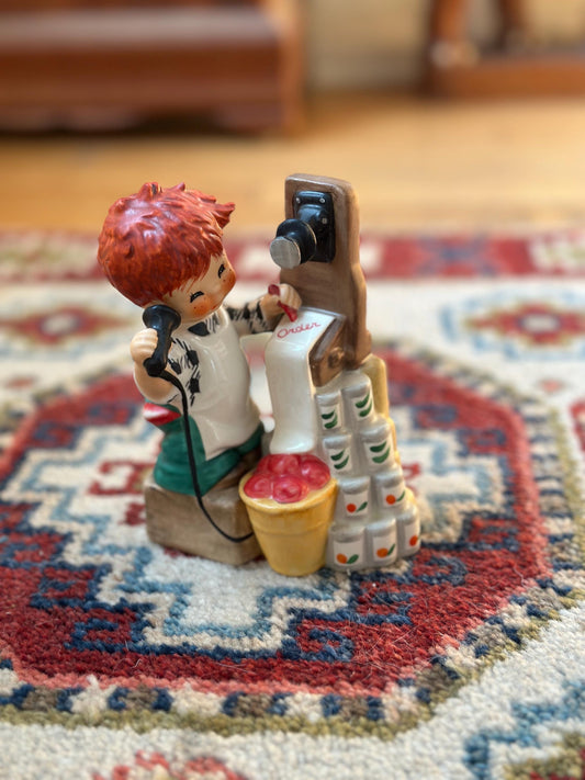 Vintage Goebel “Super Service” Grocer Red Head Figurine by Charlot BYJ 39 | W. Germany | 1959 | Mid-Century Collectible