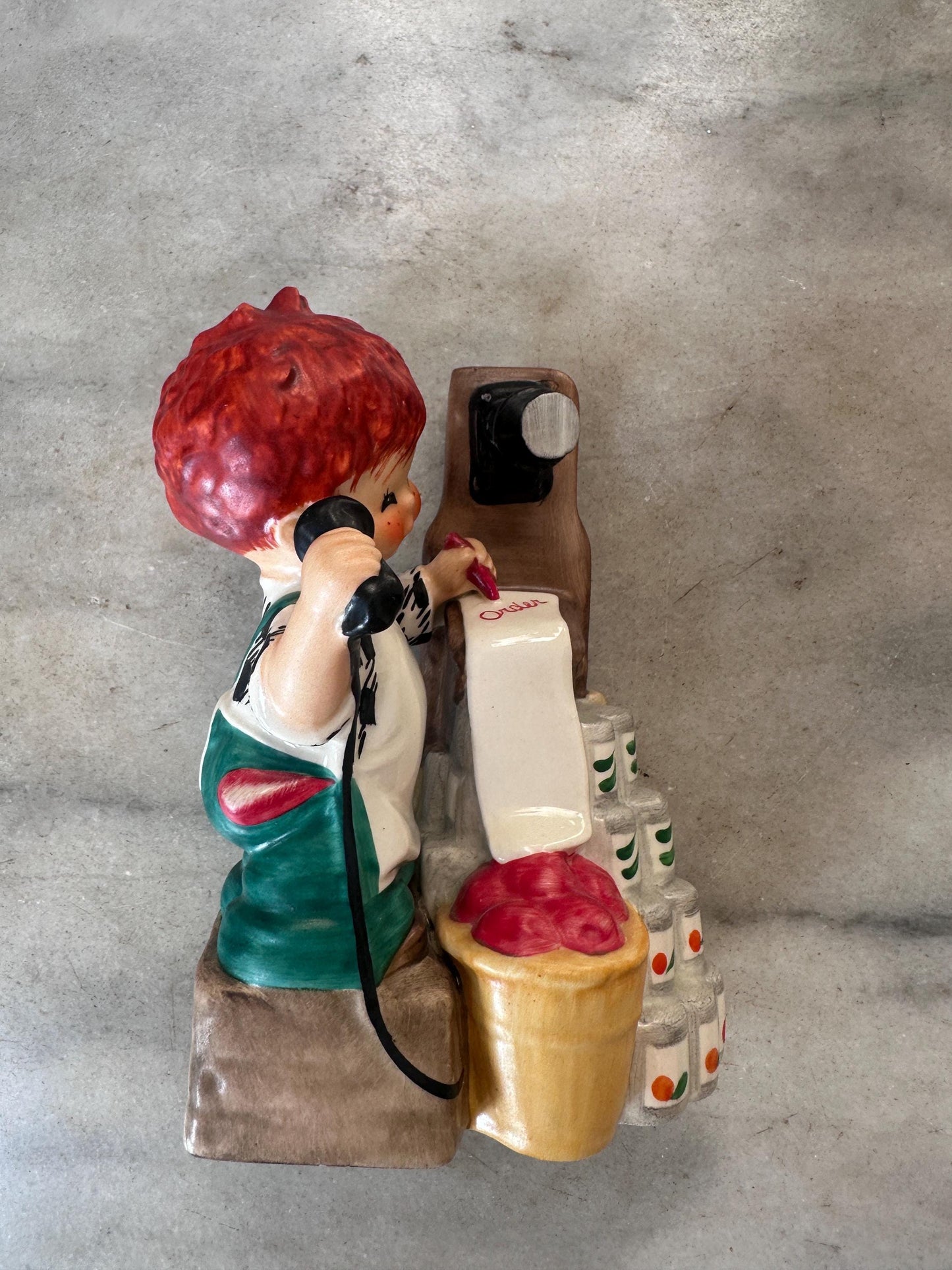 Vintage Goebel “Super Service” Grocer Red Head Figurine by Charlot BYJ 39 | W. Germany | 1959 | Mid-Century Collectible