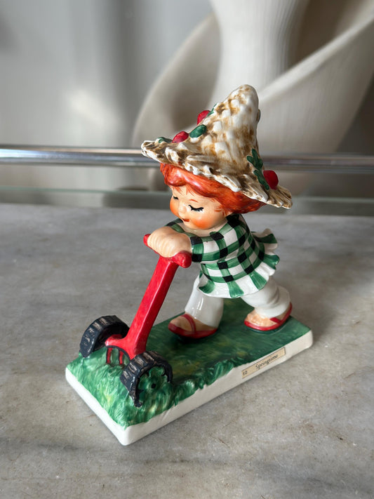 Vintage 1967 Charlot Byj #49 “Trim Lass” Figurine by W. Goebel W. Germany | Redheads Collection | Springtime Decal | Collectible Girl Figure