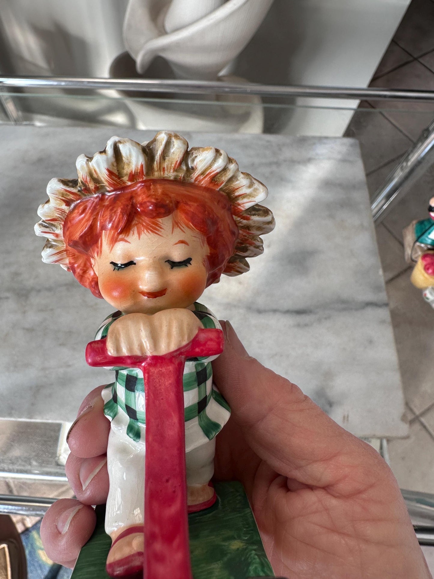 Vintage 1967 Charlot Byj #49 “Trim Lass” Figurine by W. Goebel W. Germany | Redheads Collection | Springtime Decal | Collectible Girl Figure