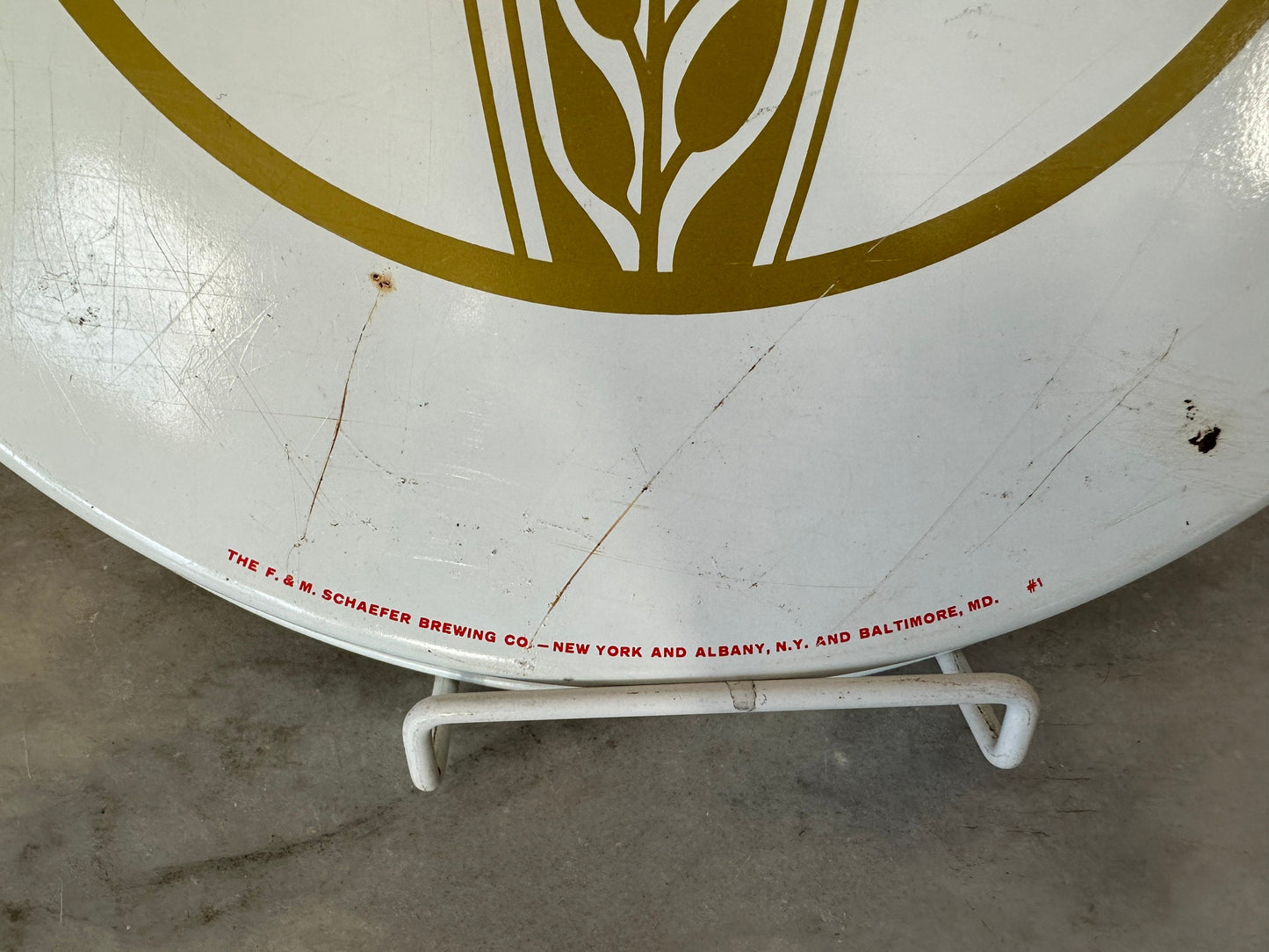 Vintage Schaefer Beer Metal Bar Tray |  Beer Lover Gift Home Bar Accessories Authentic Budweiser Memorabilia Round Serving Tray