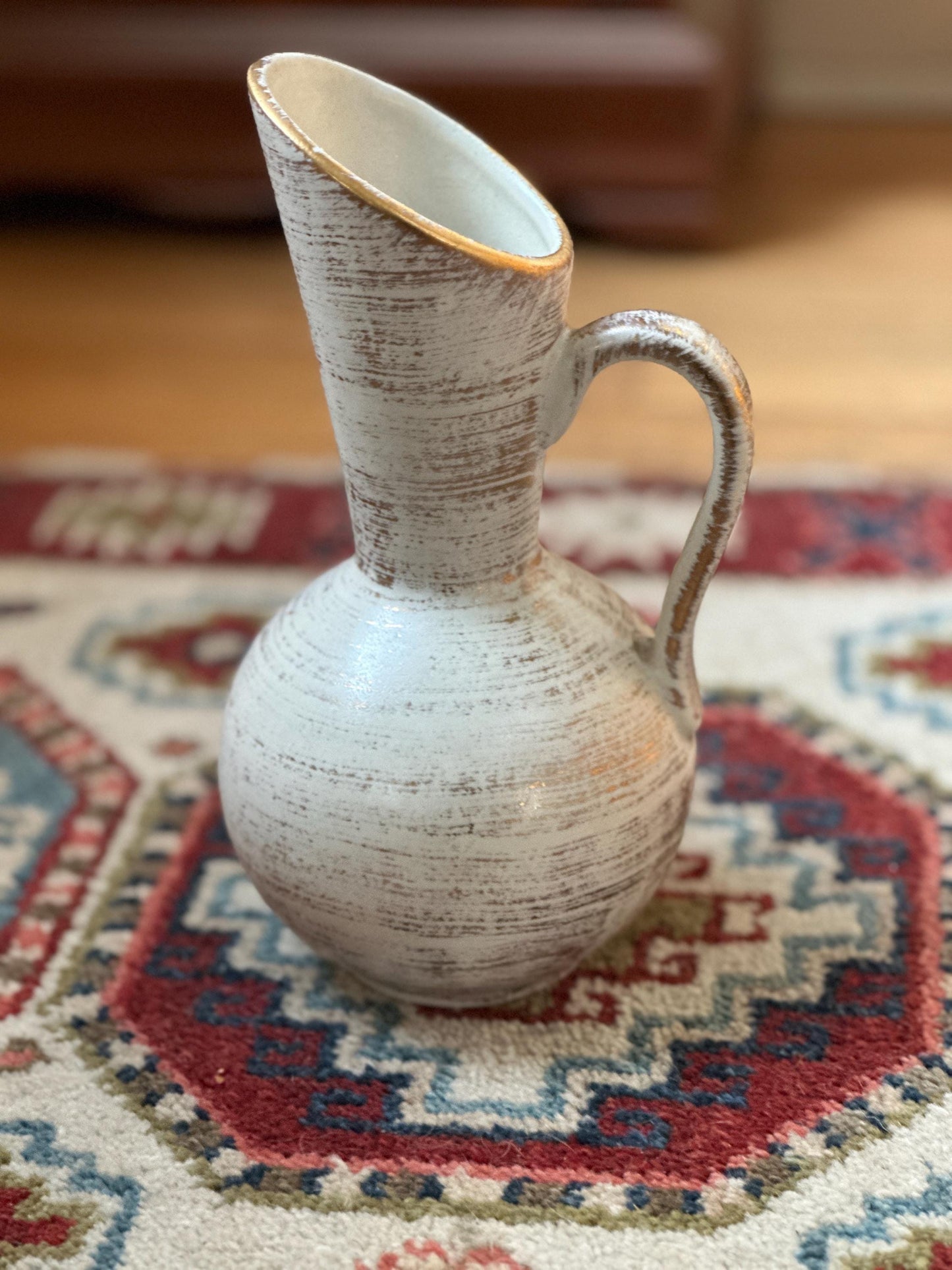 Vintage Royal Haeger Gold Tweed Pottery Pitcher | Brushed 22K Gold | Mid-Century Modern Ceramic Vase | USA Collectible | 9”