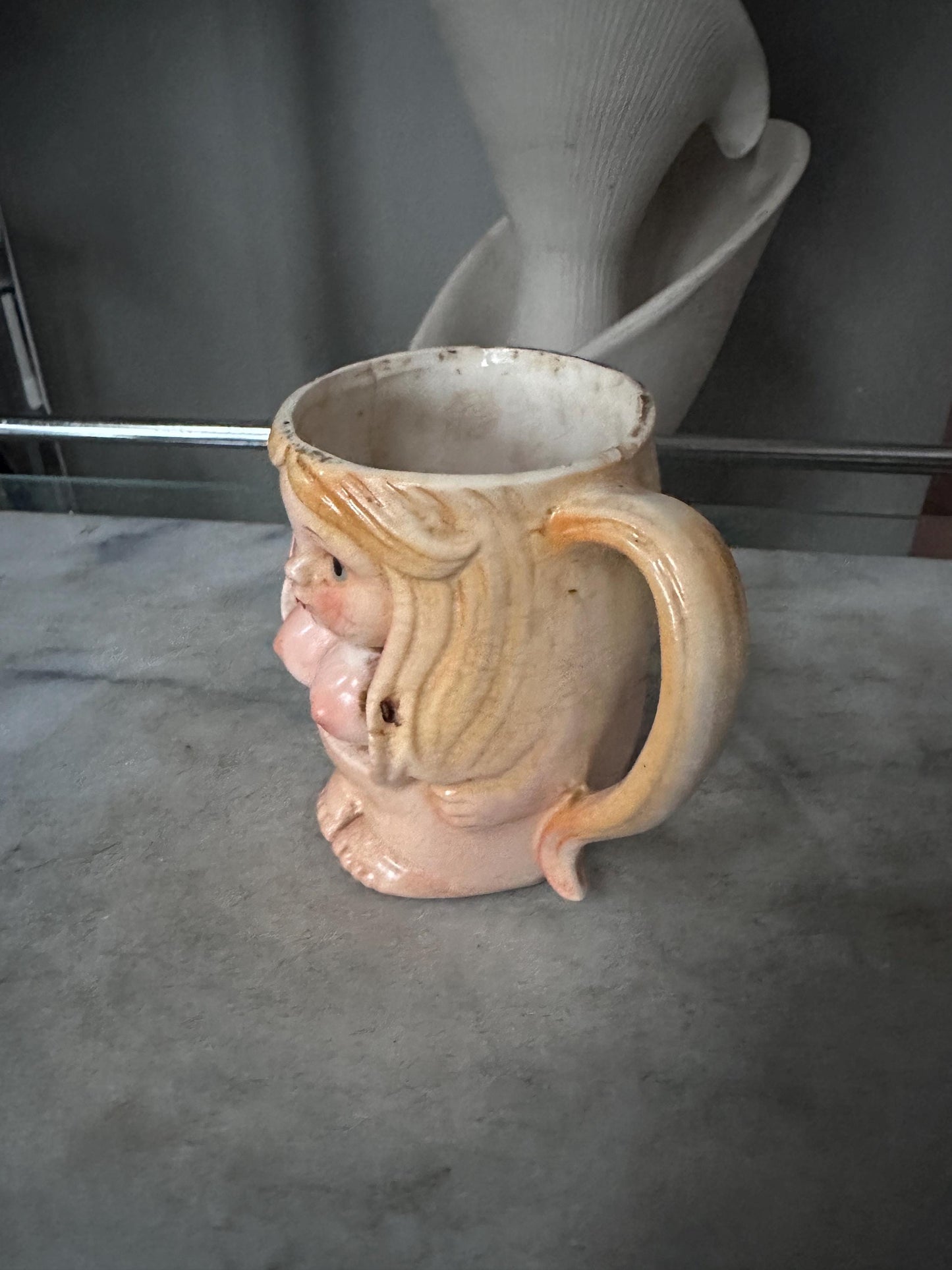 Vintage 1970s Naughty Novelty Coffee Mug | Nude Woman Swinging Boobs Mug | Made in Japan | Adult Humor | Bachelor Barware | Collectible