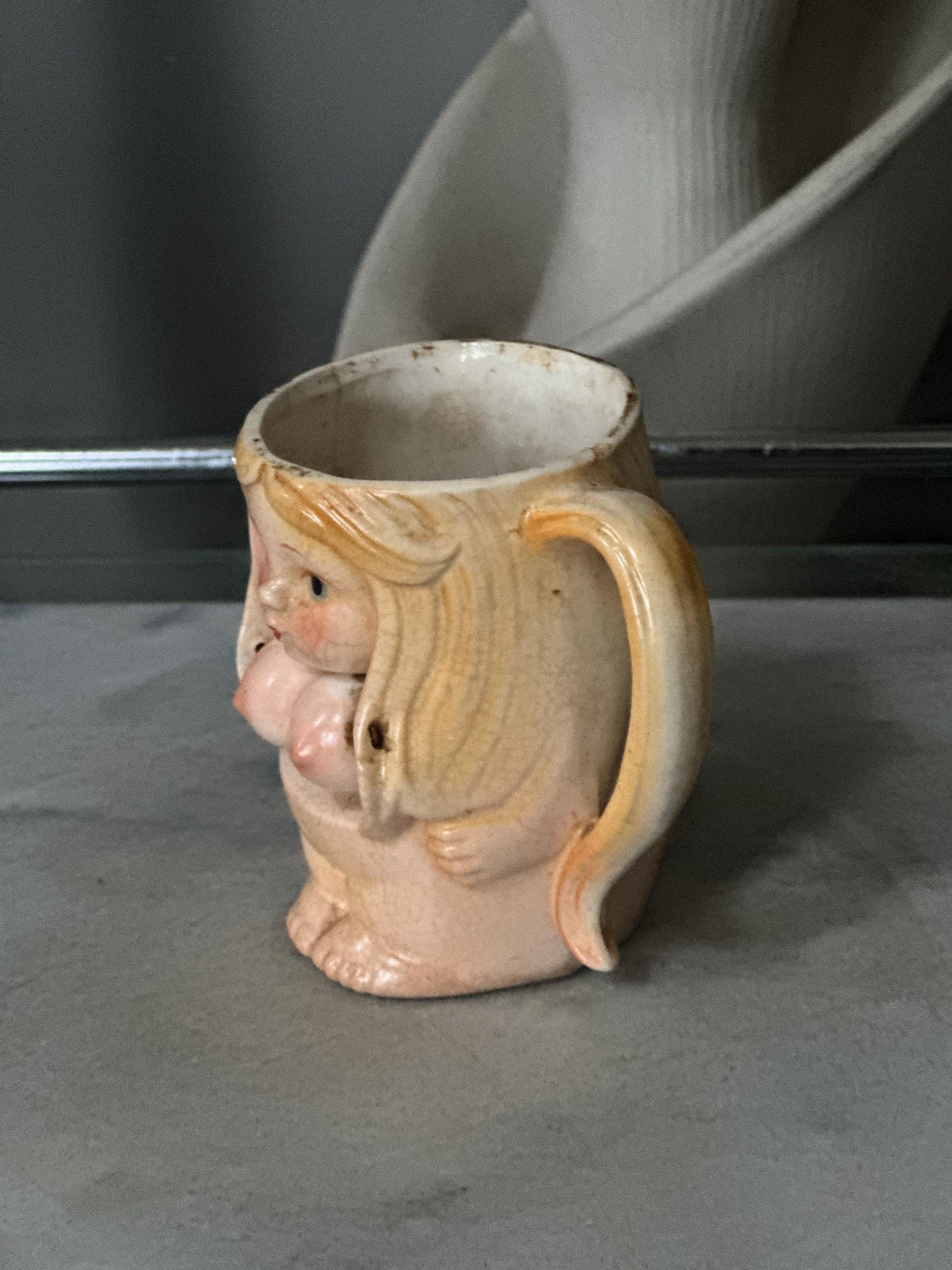 Vintage 1970s Naughty Novelty Coffee Mug | Nude Woman Swinging Boobs Mug | Made in Japan | Adult Humor | Bachelor Barware | Collectible