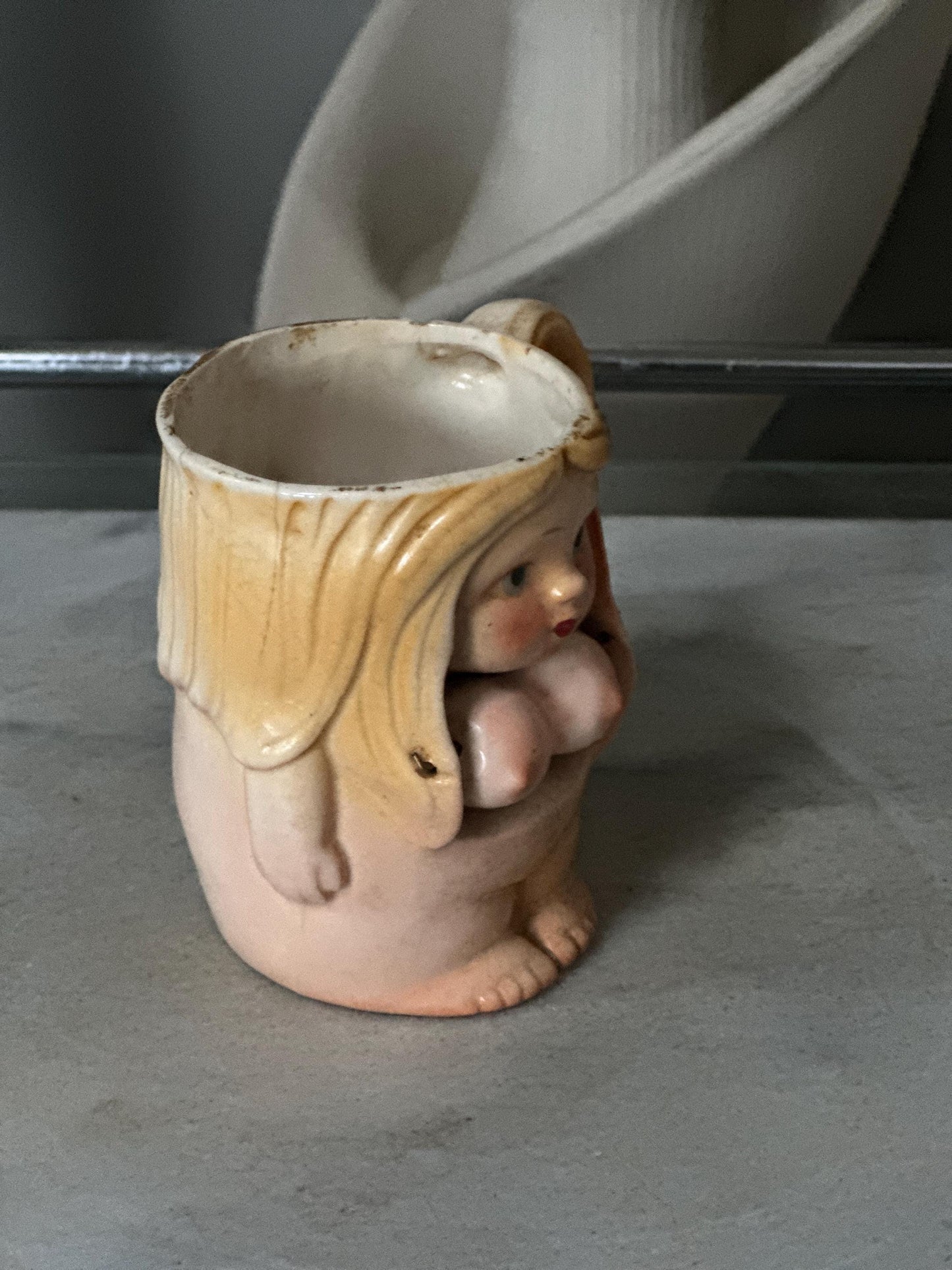 Vintage 1970s Naughty Novelty Coffee Mug | Nude Woman Swinging Boobs Mug | Made in Japan | Adult Humor | Bachelor Barware | Collectible