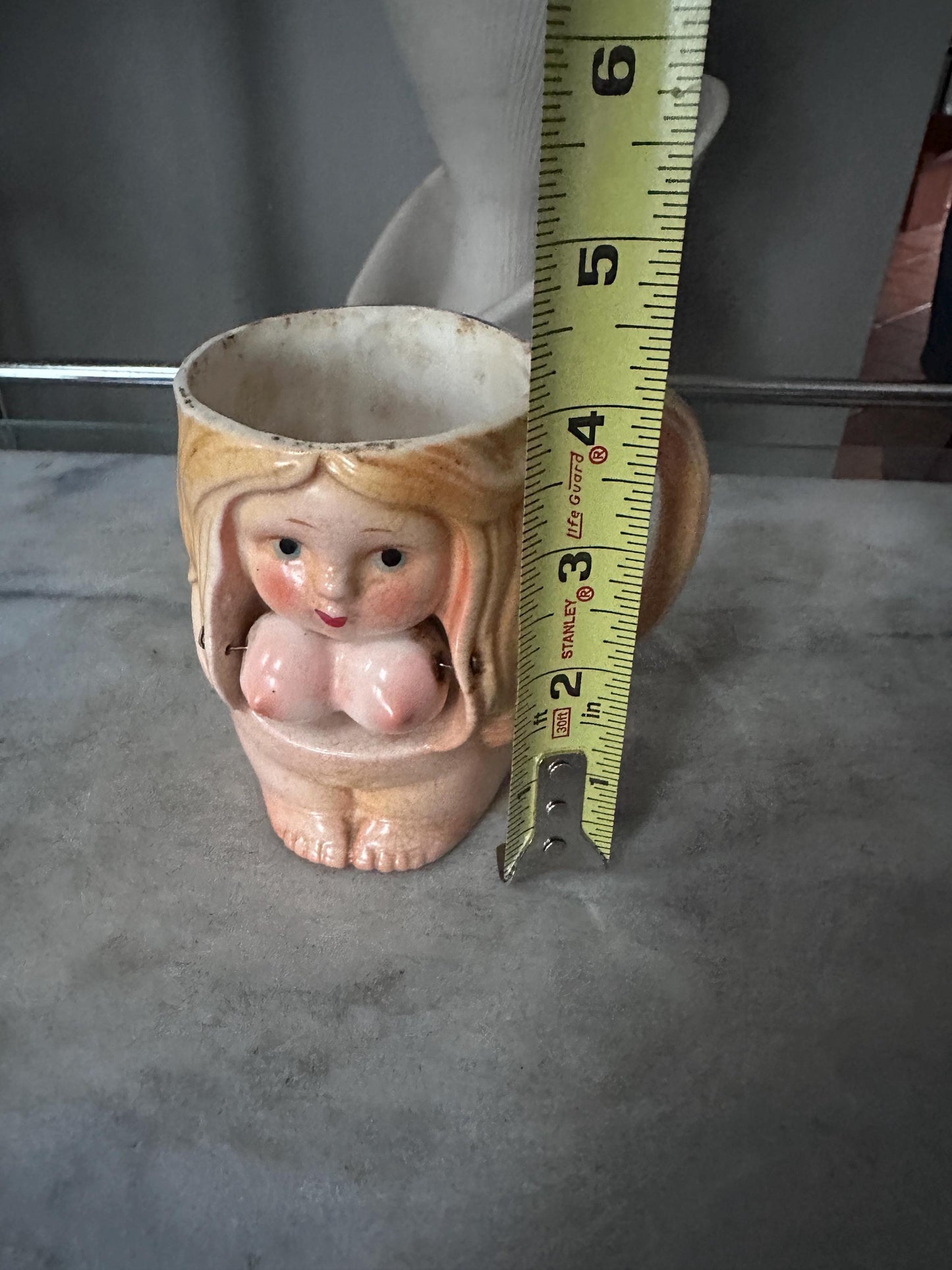 Vintage 1970s Naughty Novelty Coffee Mug | Nude Woman Swinging Boobs Mug | Made in Japan | Adult Humor | Bachelor Barware | Collectible