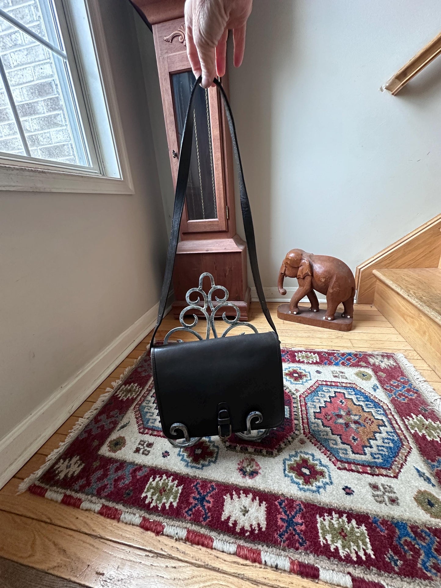 Vintage Coach Black Leather Saddle Pouch Bag #9590 | Made in NYC | Classic Crossbody | Style 9590 | Pre-1994