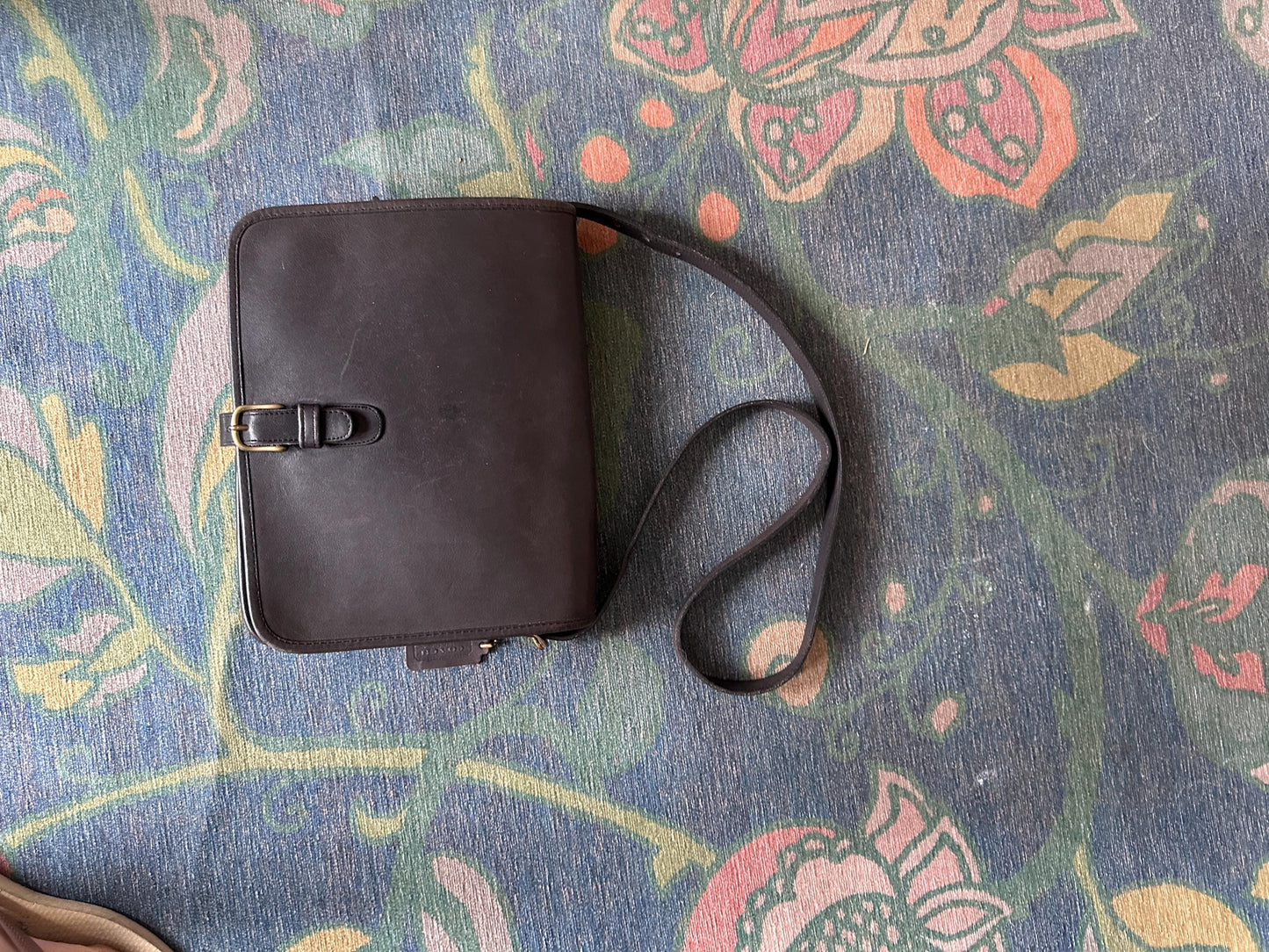 Vintage Coach Black Leather Saddle Pouch Bag #9590 | Made in NYC | Classic Crossbody | Style 9590 | Pre-1994
