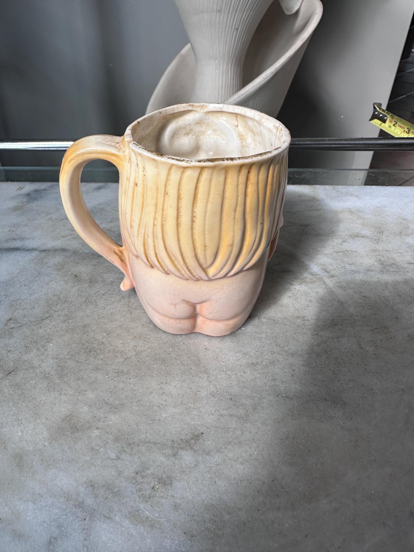 Vintage 1970s Naughty Novelty Coffee Mug | Nude Woman Swinging Boobs Mug | Made in Japan | Adult Humor | Bachelor Barware | Collectible
