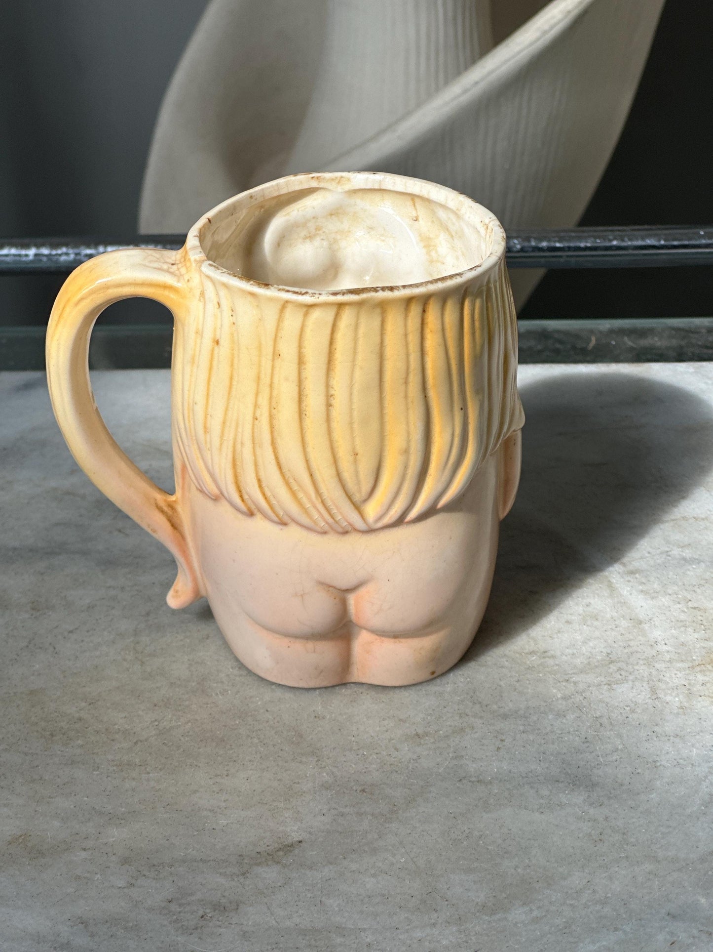 Vintage 1970s Naughty Novelty Coffee Mug | Nude Woman Swinging Boobs Mug | Made in Japan | Adult Humor | Bachelor Barware | Collectible