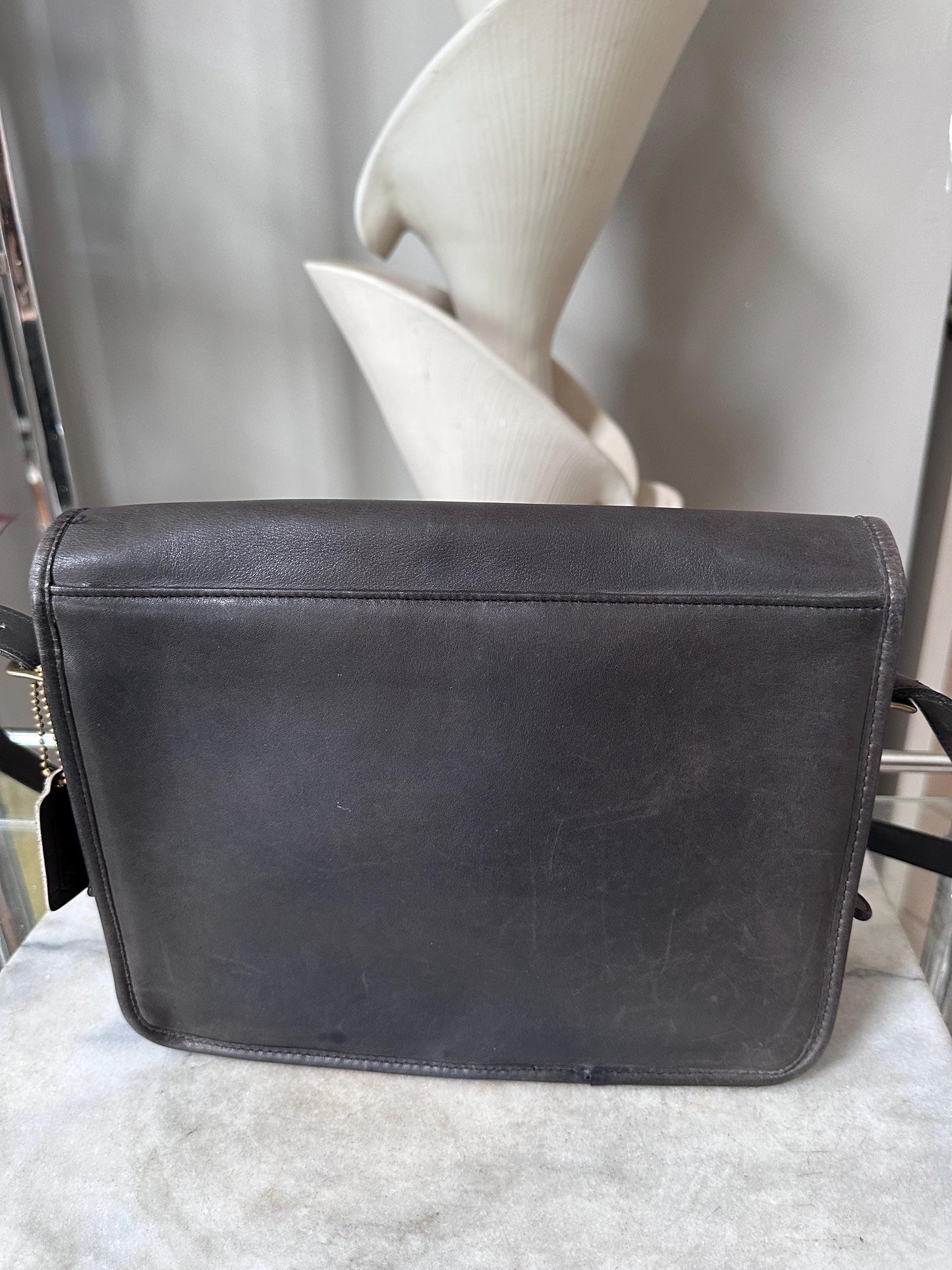 Vintage Coach Black Leather Saddle Pouch Bag #9590 | Made in NYC | Classic Crossbody | Style 9590 | Pre-1994