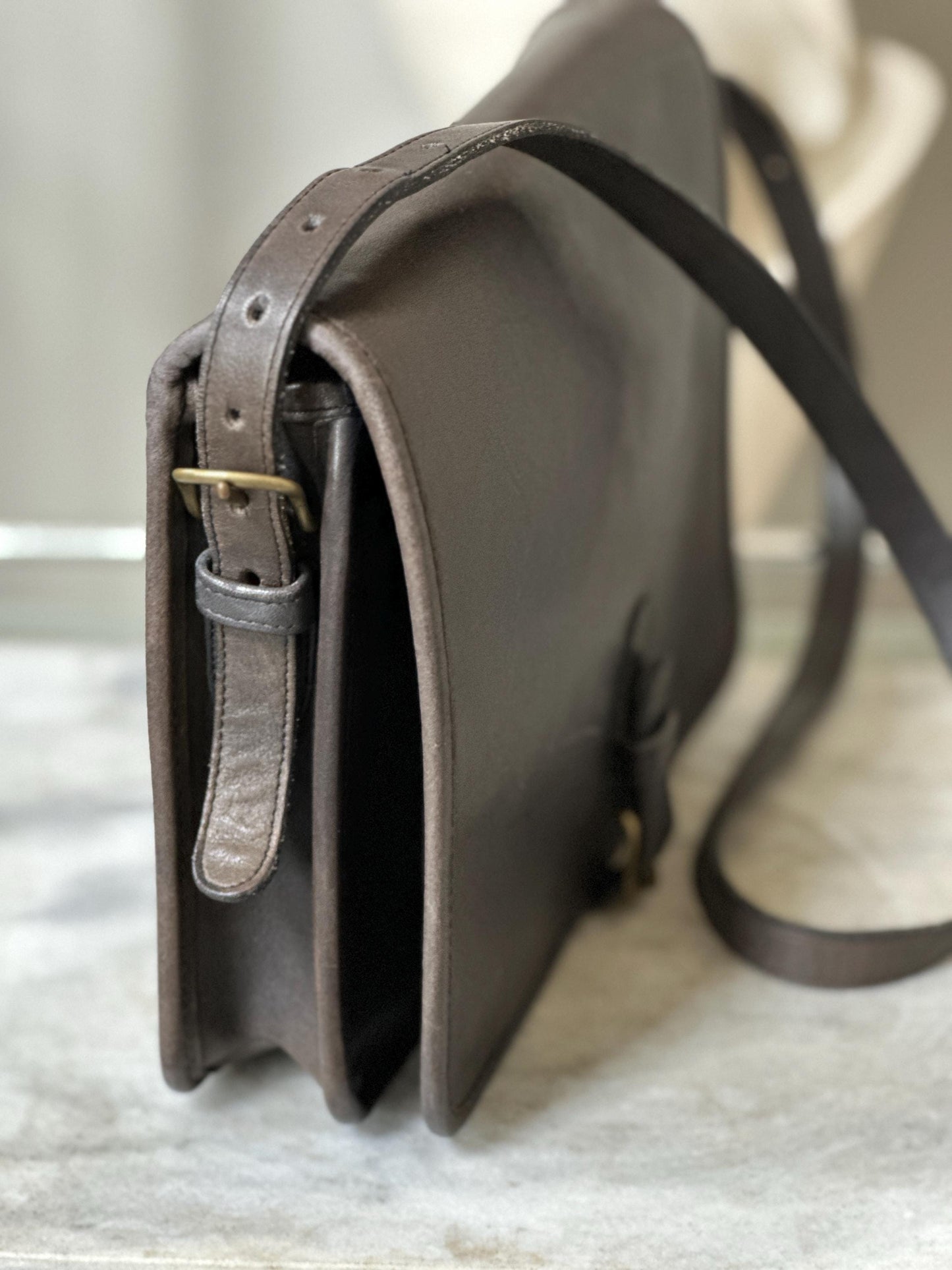 Vintage Coach Black Leather Saddle Pouch Bag #9590 | Made in NYC | Classic Crossbody | Style 9590 | Pre-1994