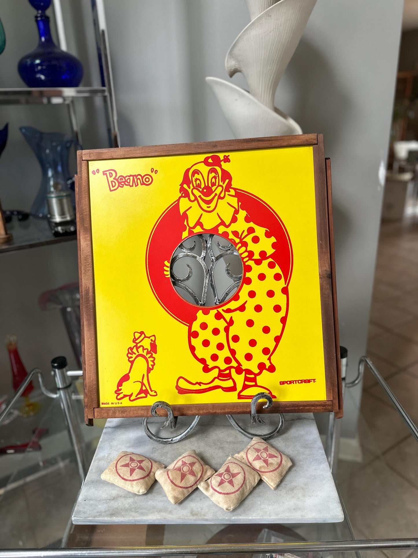 Vintage 1970s Sportcraft Beano the Clown Bean Bag Toss Game | Original Box | Mid-Century Carnival Game | Retro Family Game | Collectible Toy