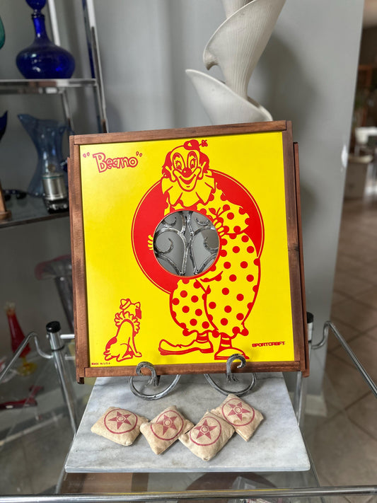 Vintage 1970s Sportcraft Beano the Clown Bean Bag Toss Game | Original Box | Mid-Century Carnival Game | Retro Family Game | Collectible Toy