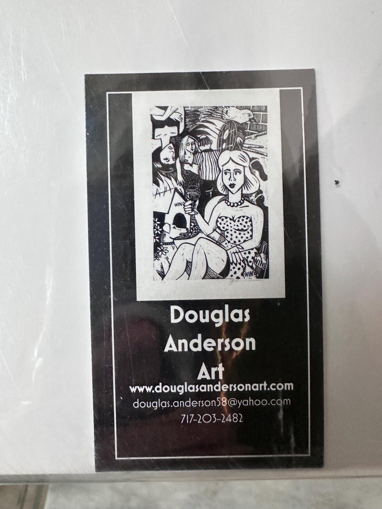 Douglas Anderson “Death and the Maiden – I Got Your Number” Linocut Print | Signed Contemporary Pennsylvania Printmaker | Social Commentary