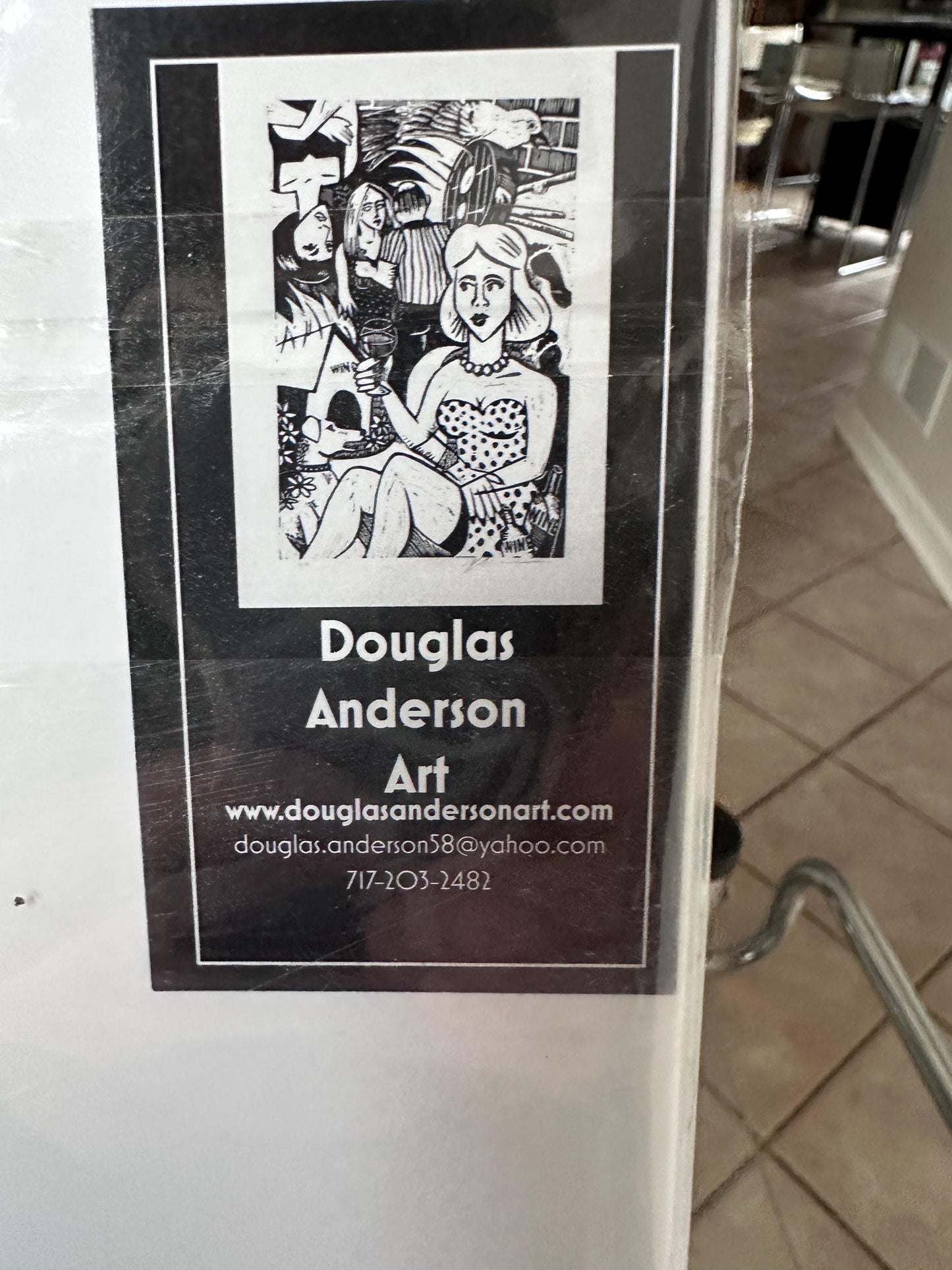 Douglas Anderson “Death and the Maiden – I Got Your Number” Linocut Print | Signed Contemporary Pennsylvania Printmaker | Social Commentary