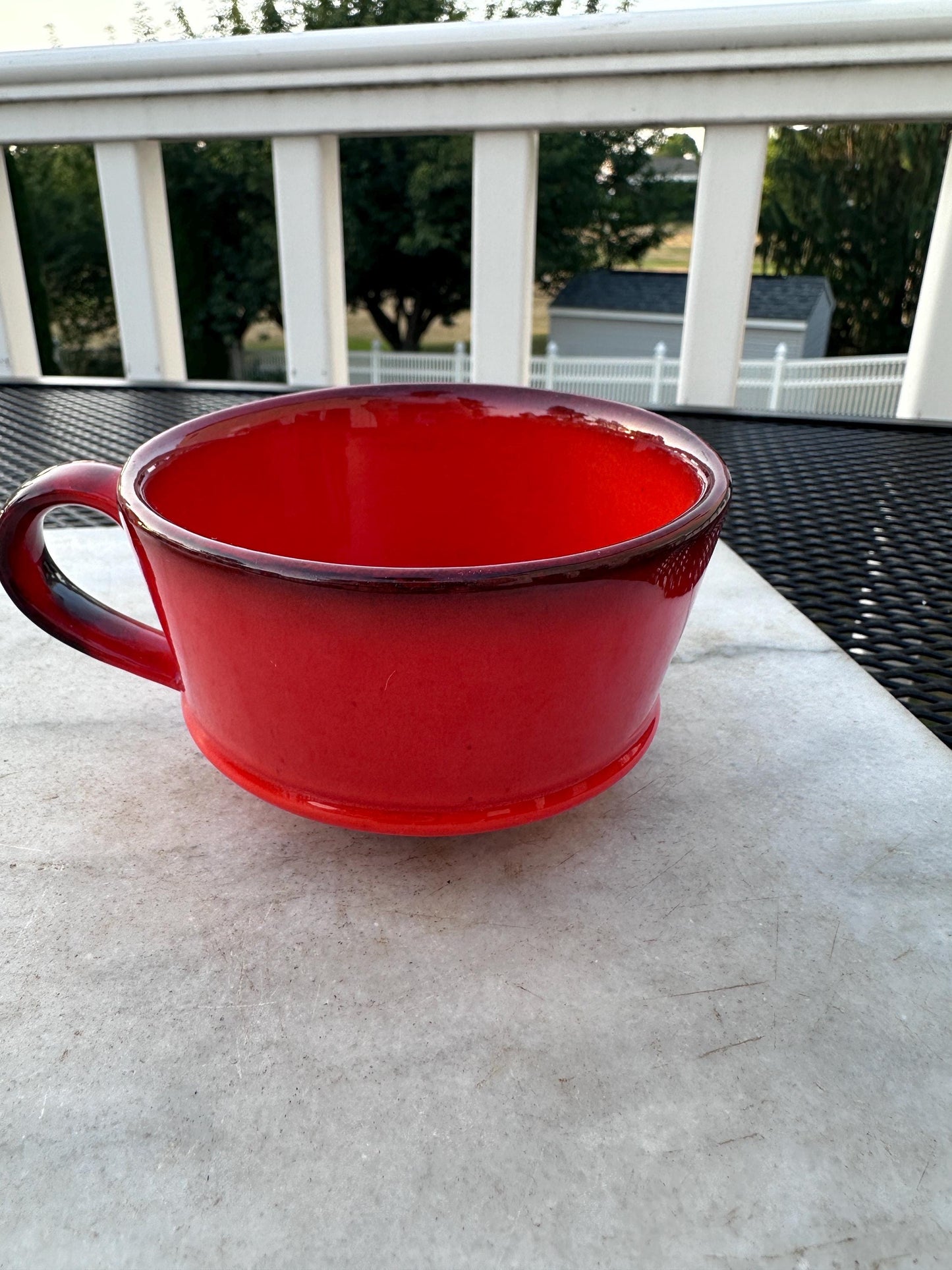 Set of 2 Vintage Metlox Poppytrail Red Rooster Tea Cups & Saucers | Made in USA | Mid-Century California Pottery | Farmhouse Kitchen