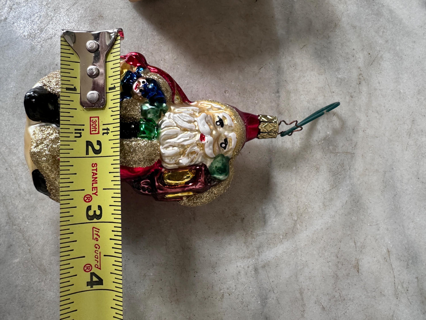 Inge-Glas 1997 Merry Christmas Santa Bell Ornament | Hand-Blown German Glass w/ Clapper | Original Tag & Box | Holiday Collectible