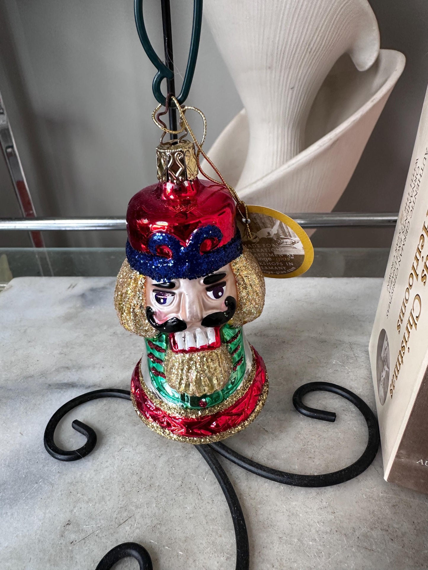 Inge-Glas Christmas Rooster Ornament | Hand-Blown German Glass | Original Box | Holiday Collectible