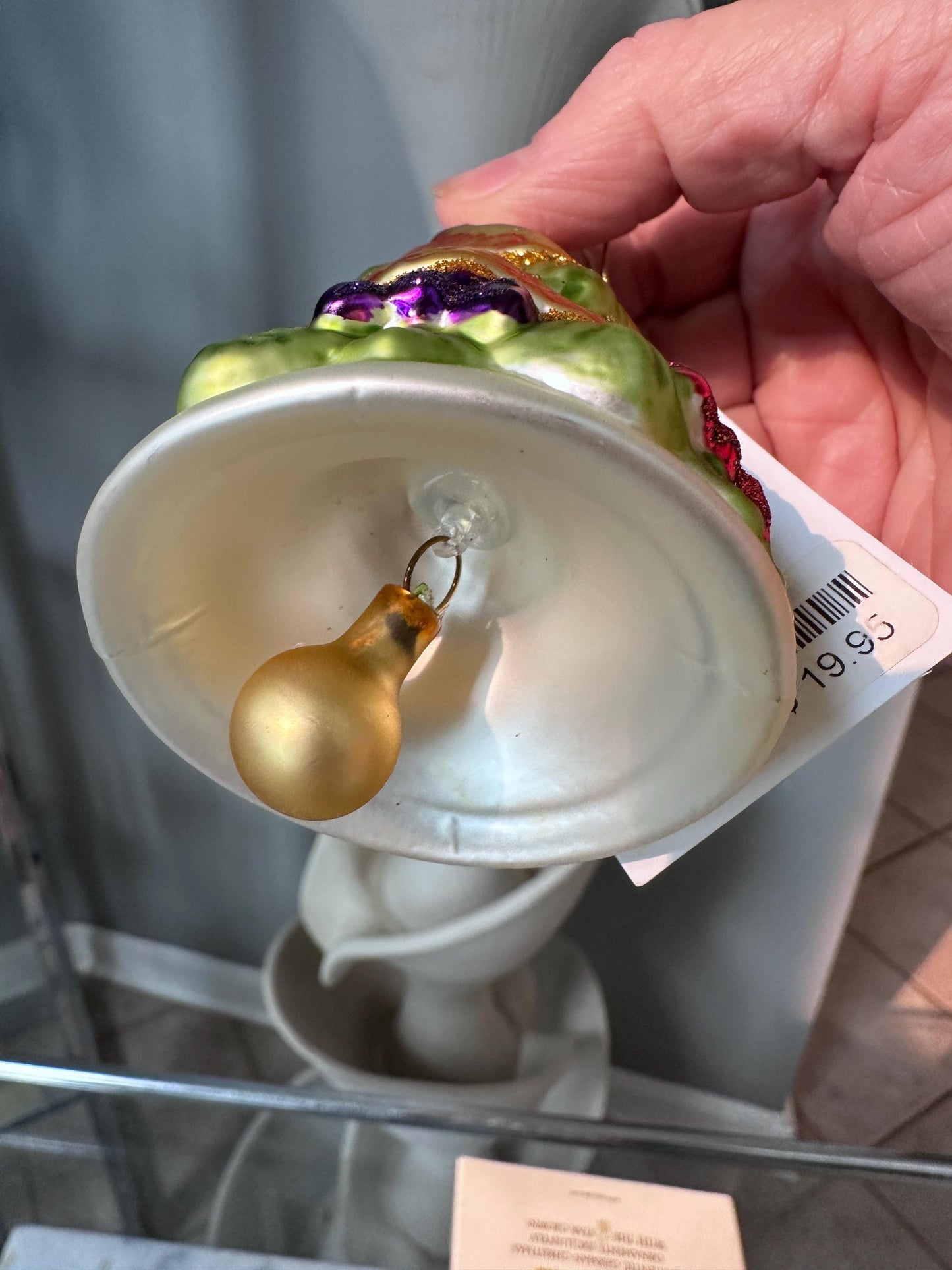 Inge-Glas 2005 Merry Christmas Tree Bell Ornament | Hand-Blown German Glass w/ Clapper | Original Tag & Box | Holiday Collectible