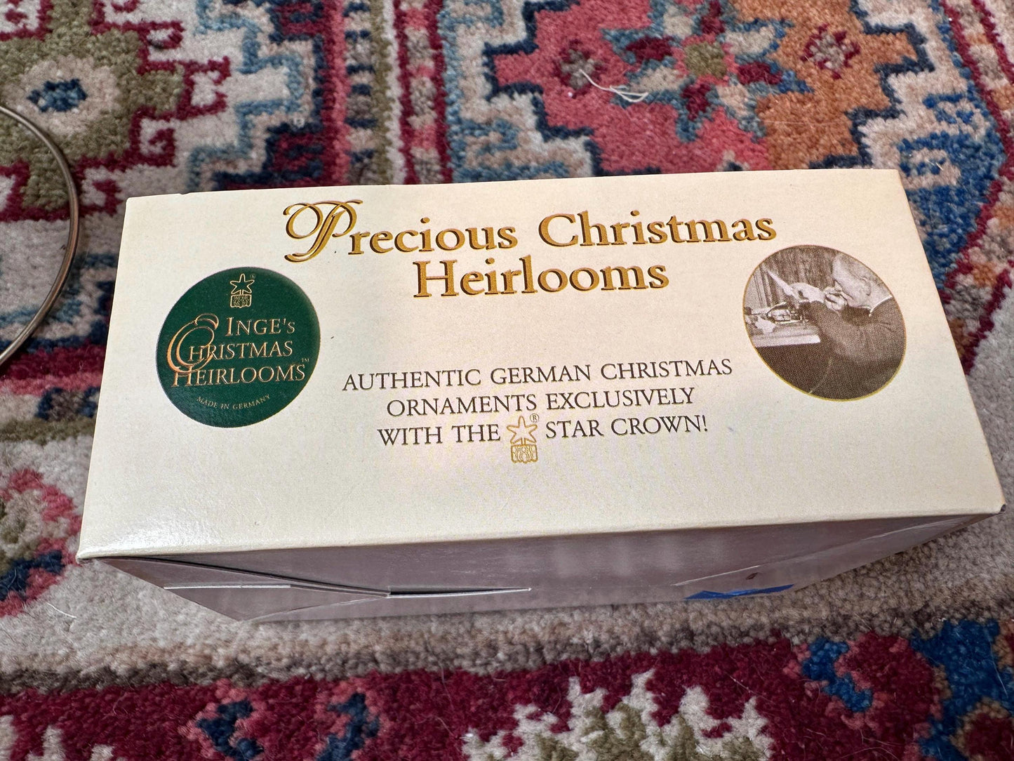 Inge-Glas 2005 Merry Christmas Tree Bell Ornament | Hand-Blown German Glass w/ Clapper | Original Tag & Box | Holiday Collectible